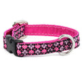 5/8″ Argyle Pink and Black Dog Collar by 2 Hounds Design