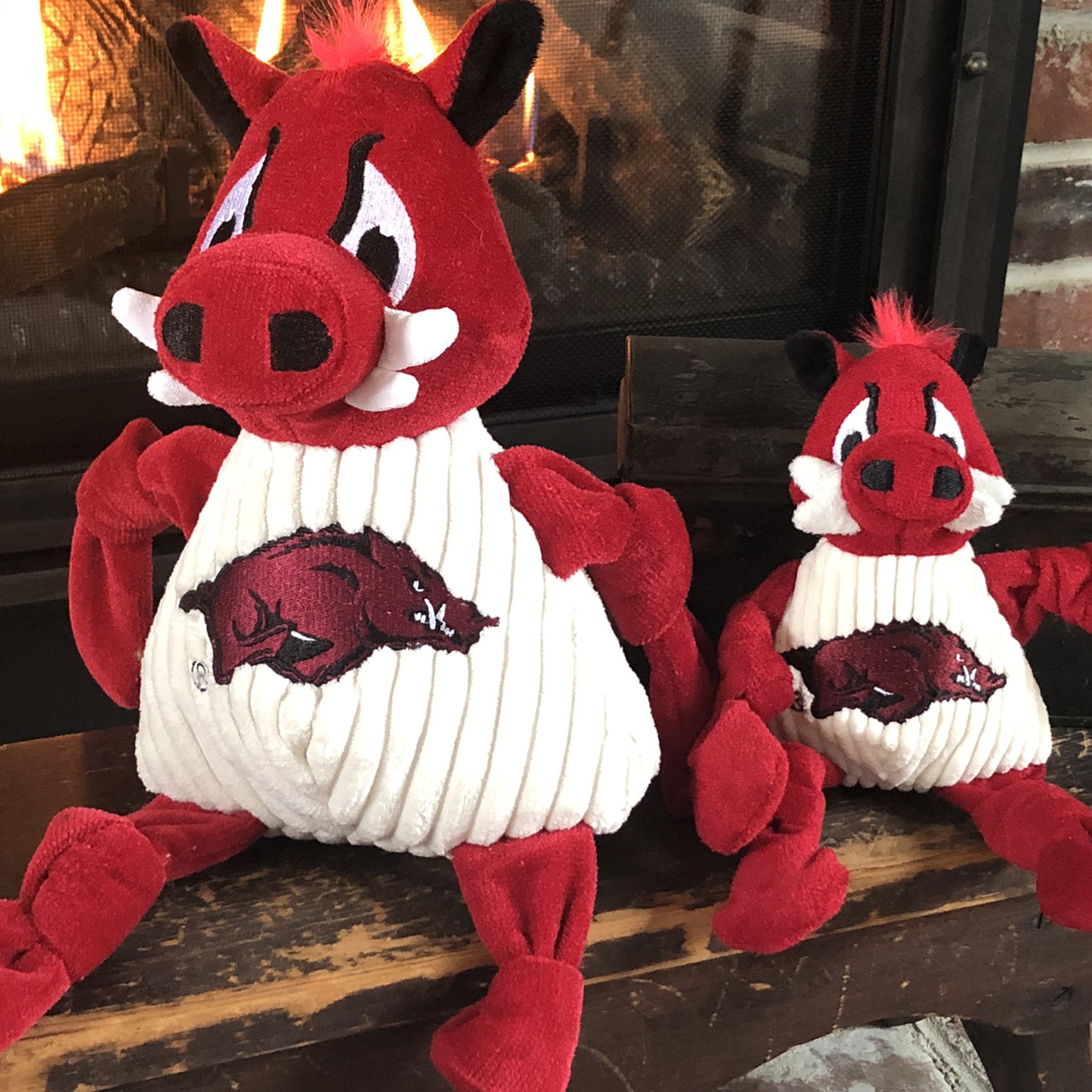 NCAA University of Arkansas, Tusk the Razorback Knottie® Plush Dog Toy by HuggleHounds