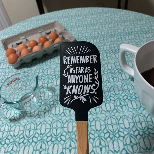 As Far As Anyone Knows We Are A Nice And Normal Family Spatula With A Wooden Handle by The Bullish Store
