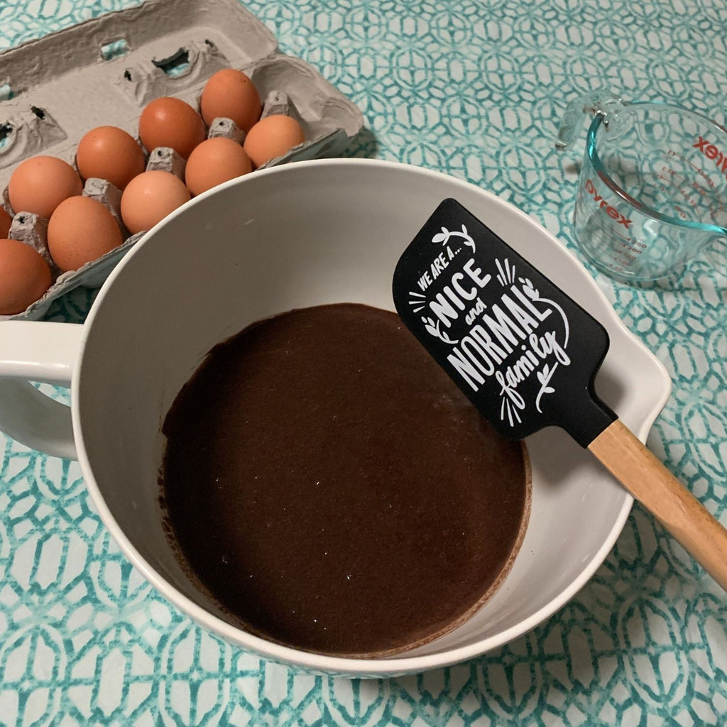 As Far As Anyone Knows We Are A Nice And Normal Family Spatula With A Wooden Handle by The Bullish Store