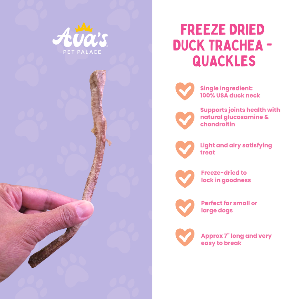 Freeze Dried Duck Trachea - Quackles by Ava's Pet Palace