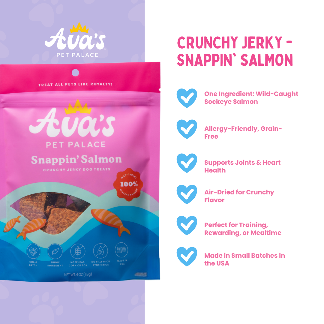 Crunchy Jerky Dog Treats - Snappin' Salmon by Ava's Pet Palace