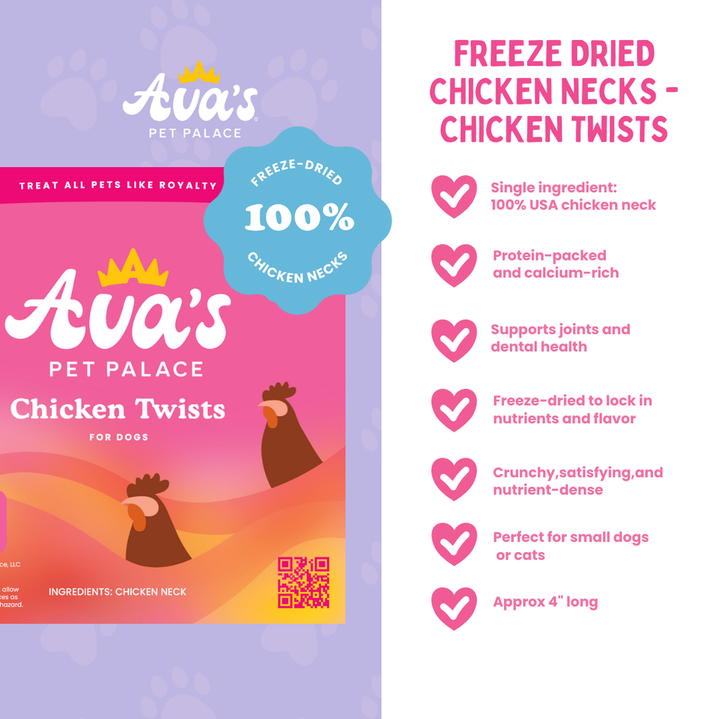 Freeze Dried Chicken Neck - Chicken Twists by Ava's Pet Palace