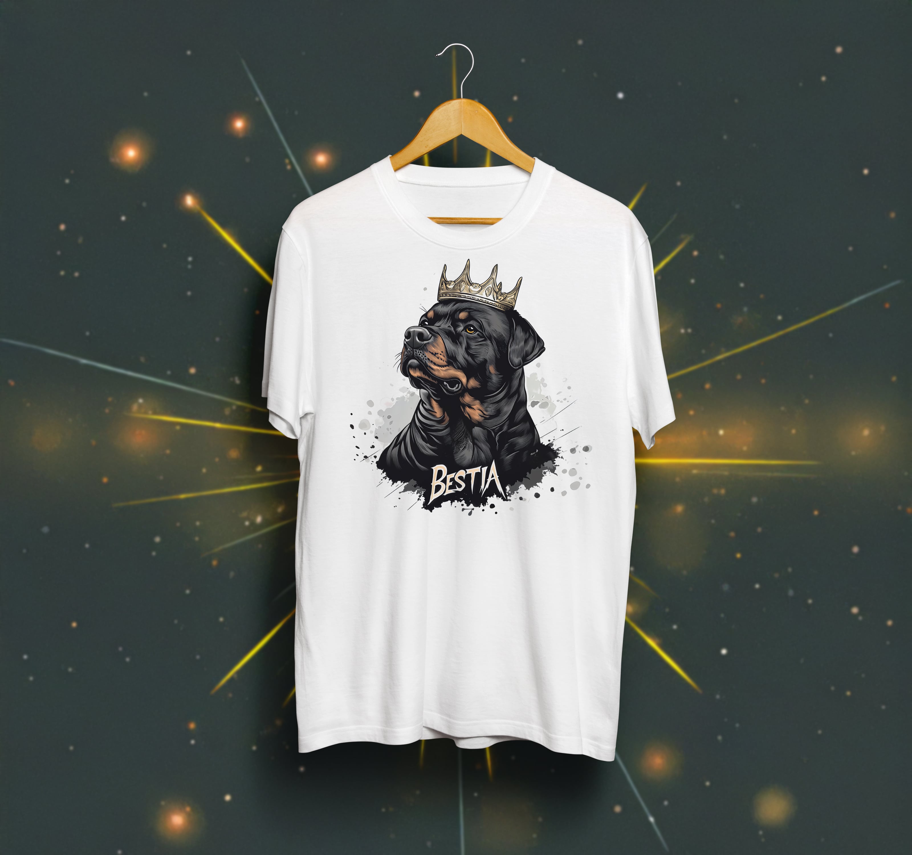 Rottweiler T-shirt White by Bestia Dog Gear