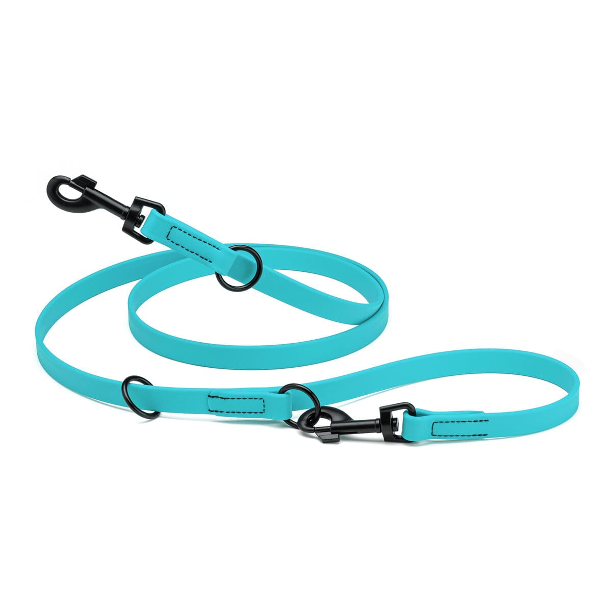 Biothane Adjustable Multi-Purpose Dog Leash with Black Hardware, 7FT by Dogline