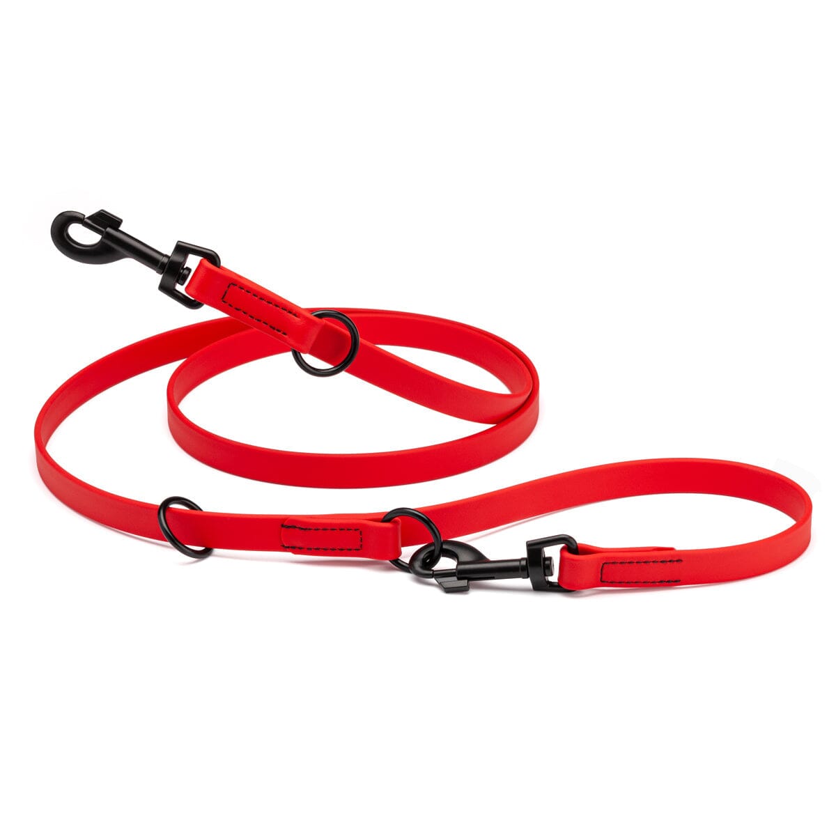 Biothane Adjustable Multi-Purpose Dog Leash with Black Hardware, 7FT by Dogline