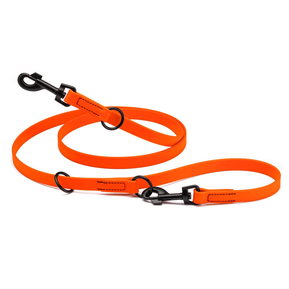 Biothane Adjustable Multi-Purpose Dog Leash with Black Hardware, 7FT by Dogline