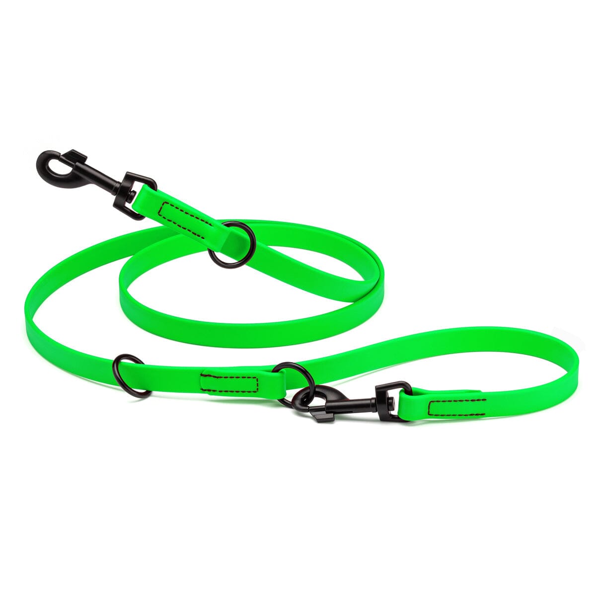 Biothane Adjustable Multi-Purpose Dog Leash with Black Hardware, 7FT by Dogline