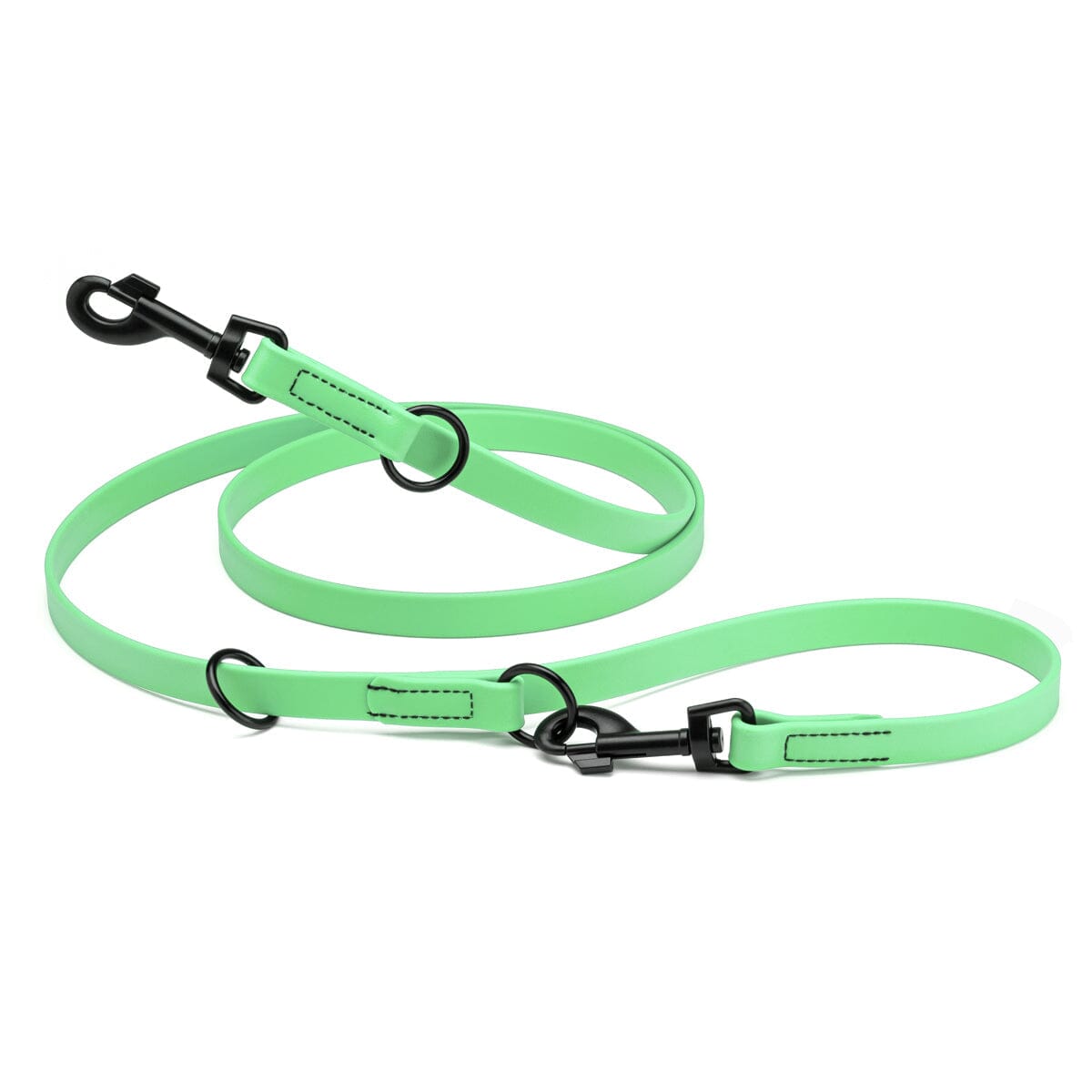 Biothane Adjustable Multi-Purpose Dog Leash with Black Hardware, 7FT by Dogline