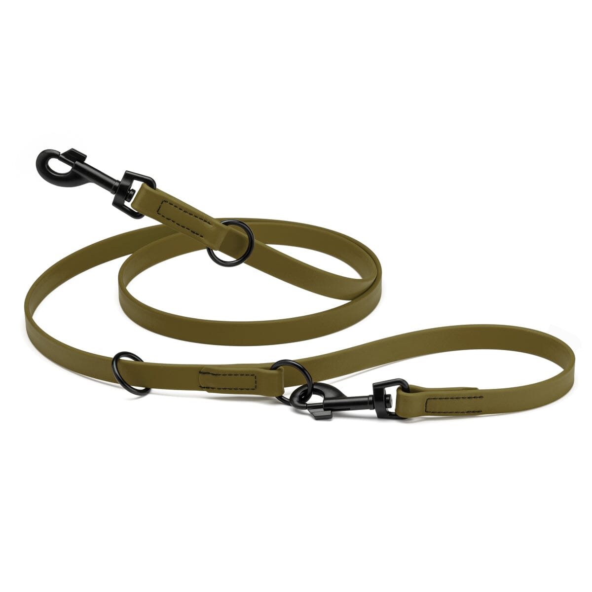 Biothane Adjustable Multi-Purpose Dog Leash with Black Hardware, 7FT by Dogline