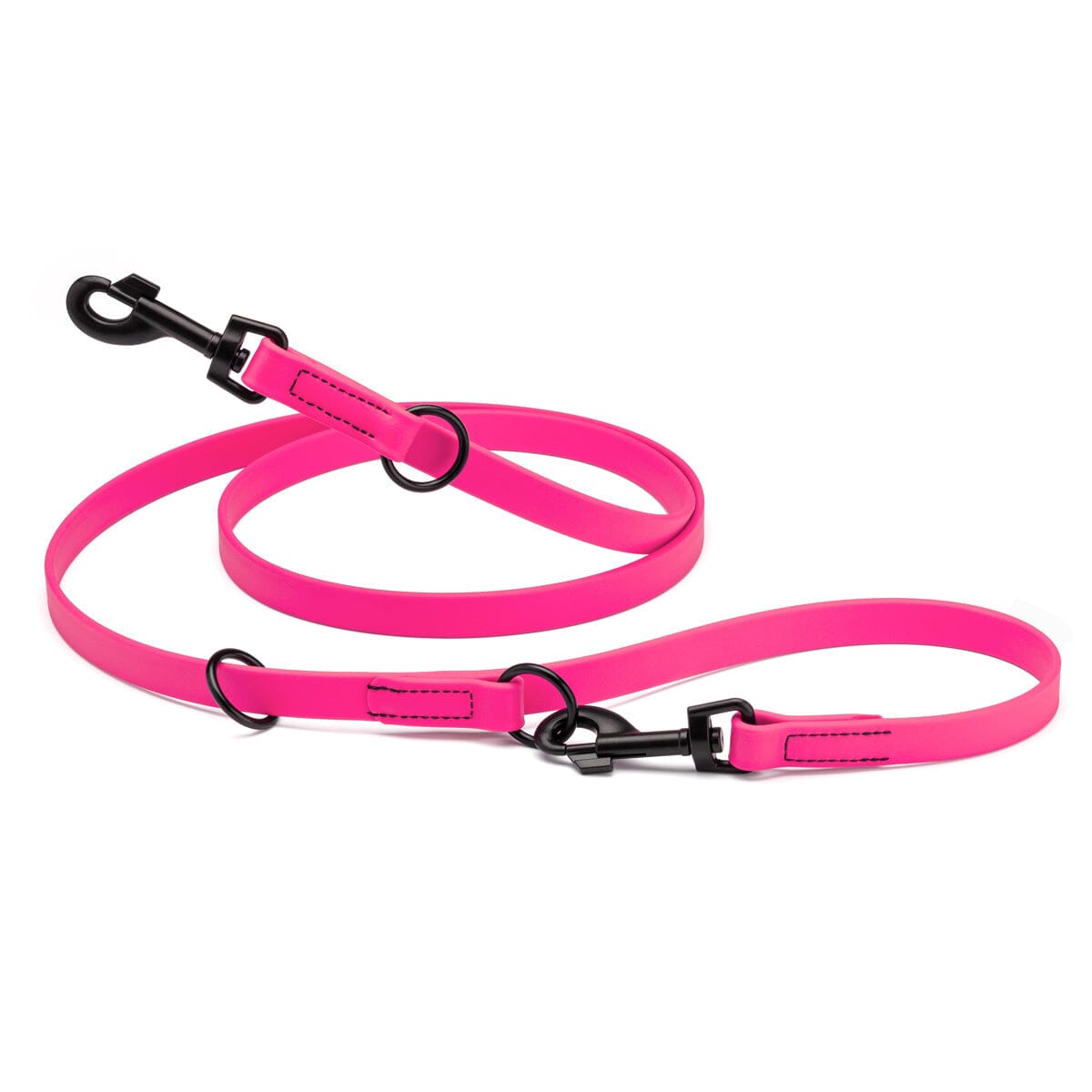 Biothane Adjustable Multi-Purpose Dog Leash with Black Hardware, 7FT by Dogline