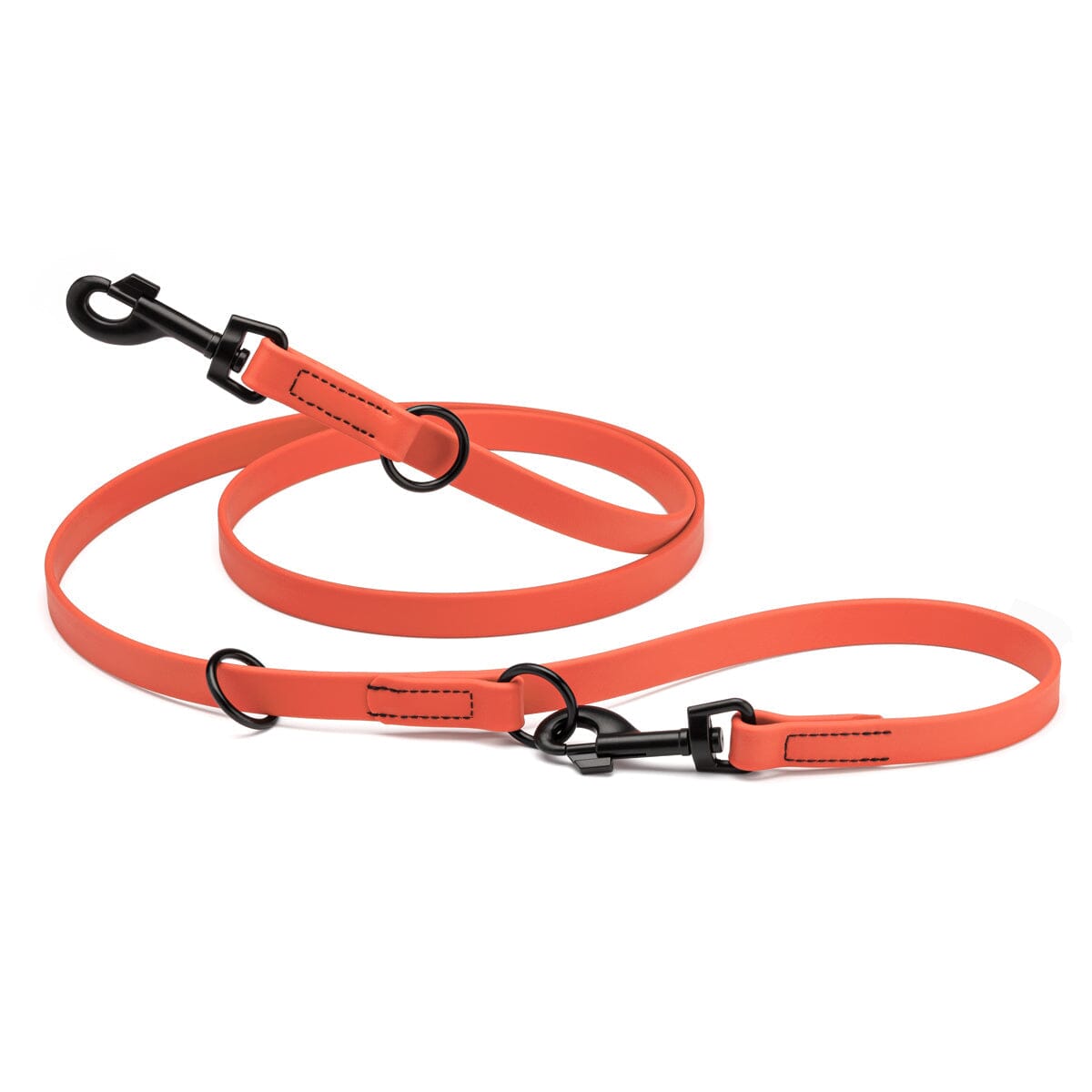 Biothane Adjustable Multi-Purpose Dog Leash with Black Hardware, 7FT by Dogline