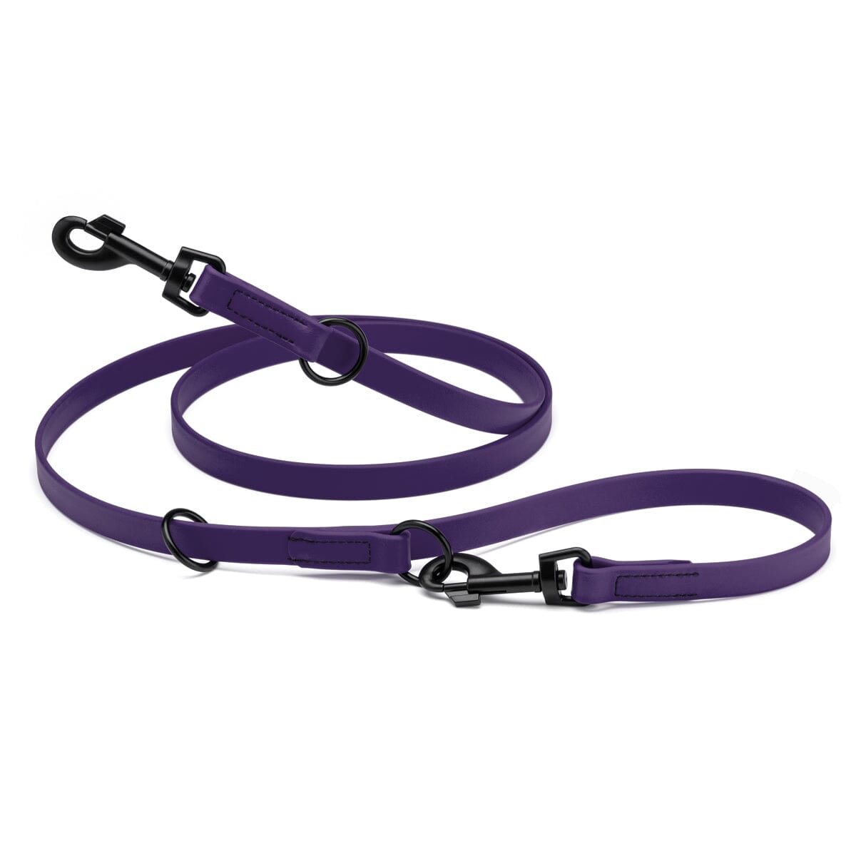 Biothane Adjustable Multi-Purpose Dog Leash with Black Hardware, 7FT by Dogline
