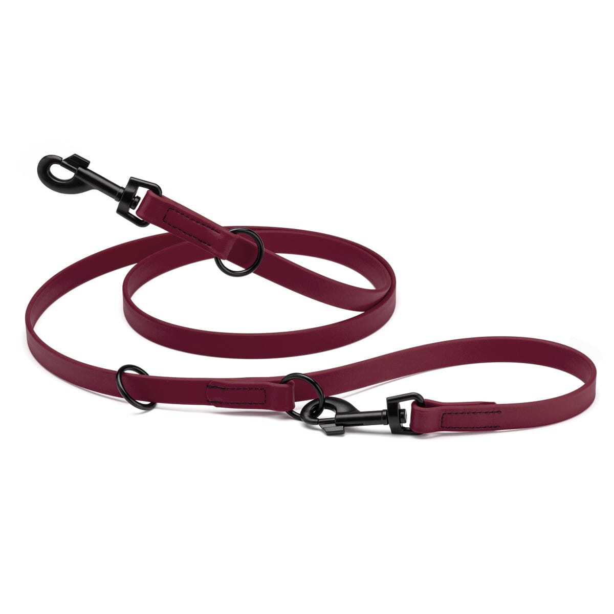 Biothane Adjustable Multi-Purpose Dog Leash with Black Hardware, 7FT by Dogline