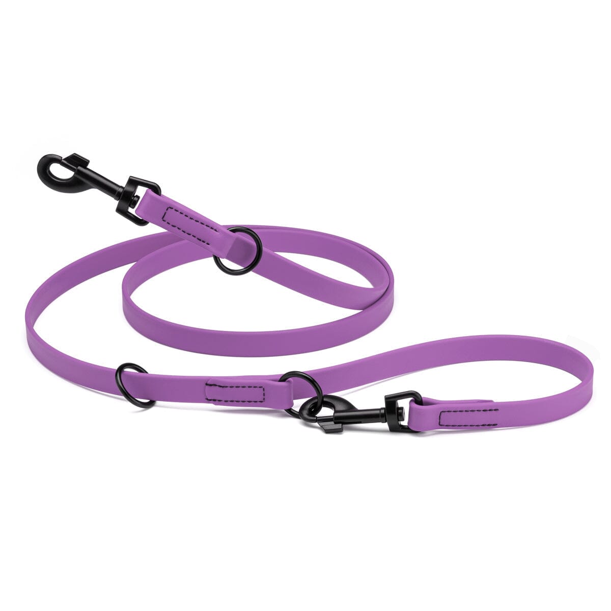 Biothane Adjustable Multi-Purpose Dog Leash with Black Hardware, 7FT by Dogline
