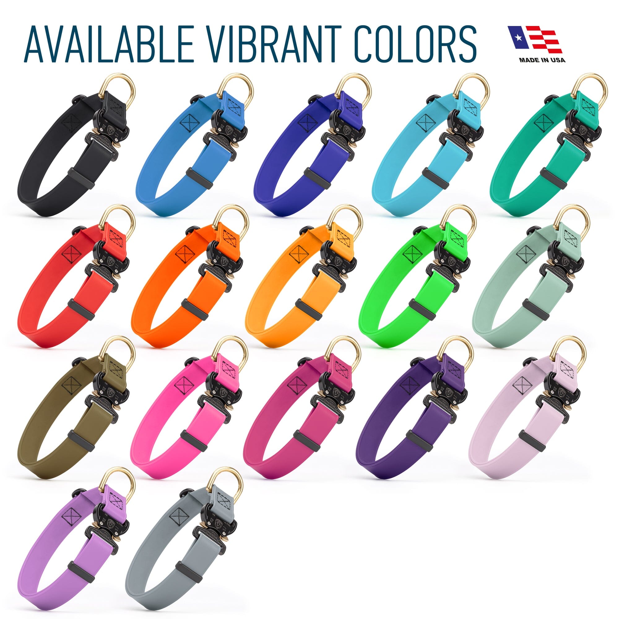 Viper BioThane Dog Collar with Cobra Metal Buckle – Odor Resistant and Waterproof by Dogline