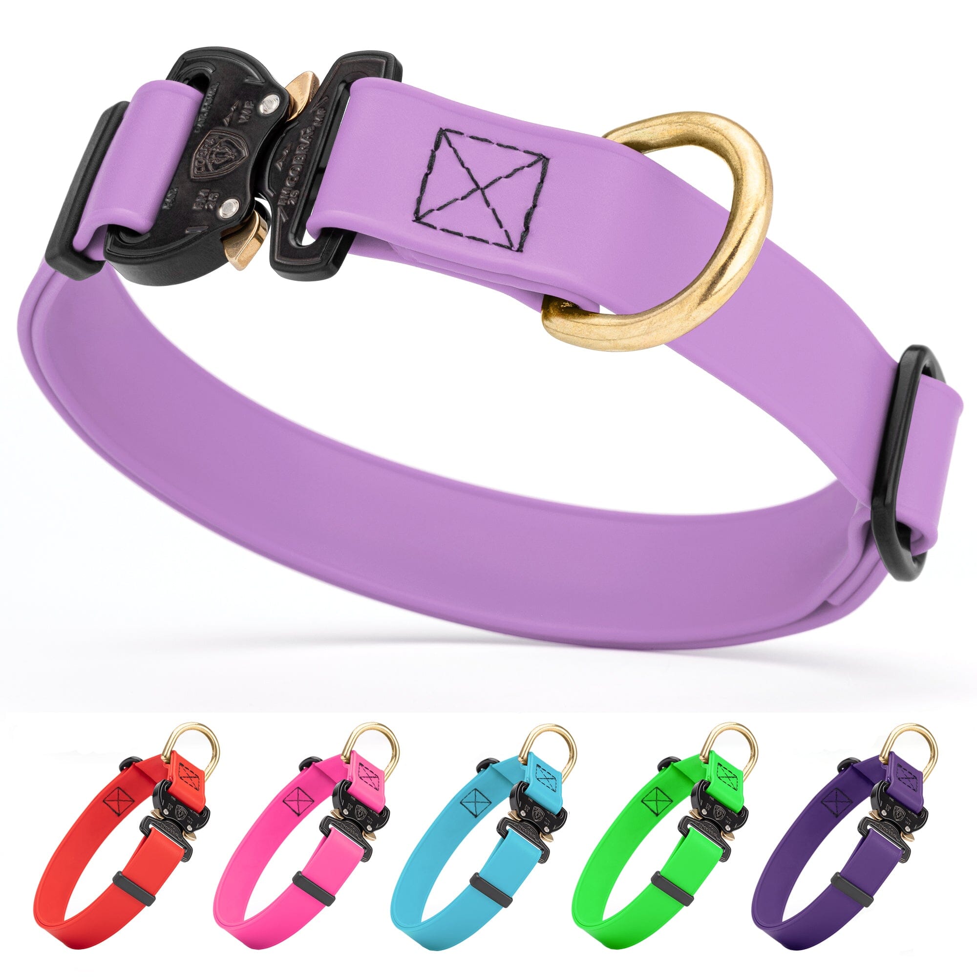 Viper BioThane Dog Collar with Cobra Metal Buckle – Odor Resistant and Waterproof by Dogline