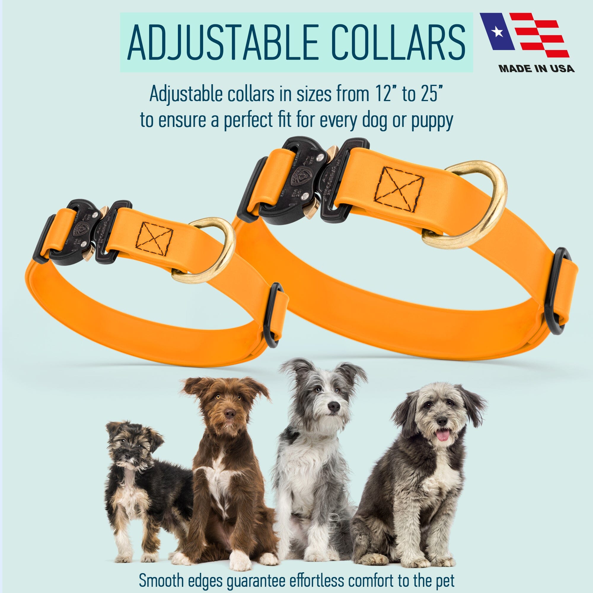 Viper BioThane Dog Collar with Cobra Metal Buckle – Odor Resistant and Waterproof by Dogline