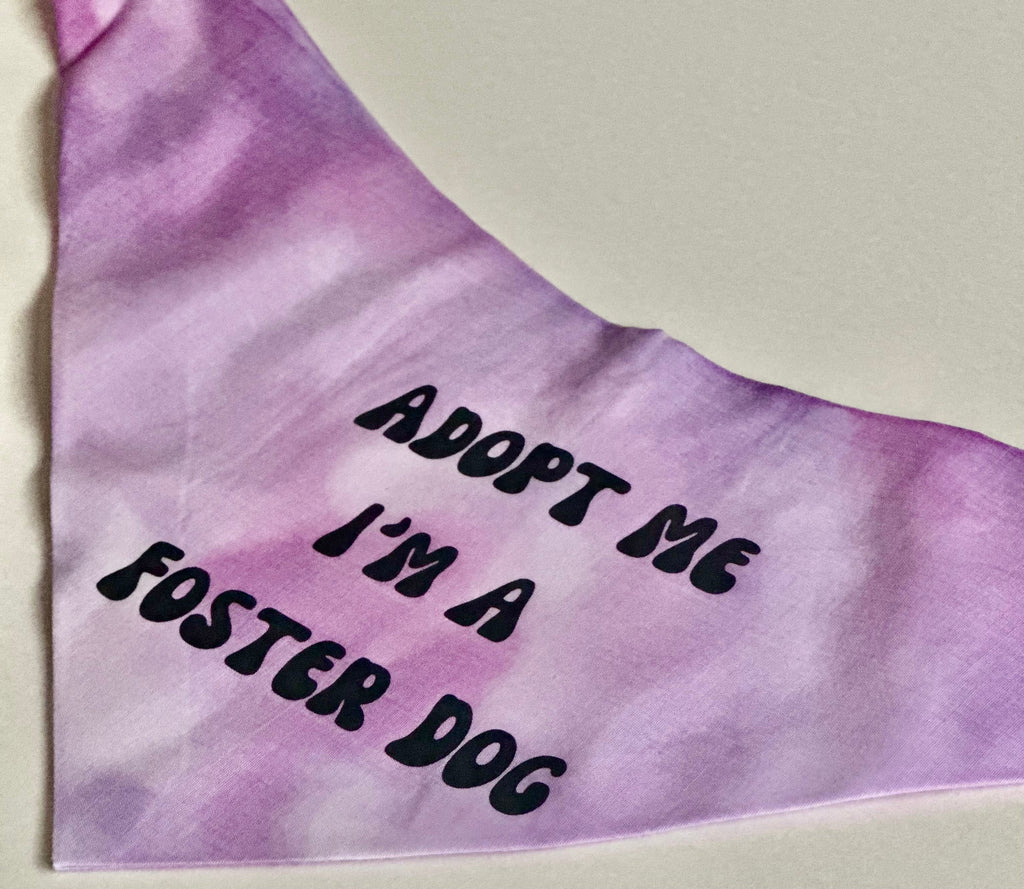 Adopt Me I'm A Foster Tie Dye Dog Bandana New Arrival by Happy Tails Outfitters
