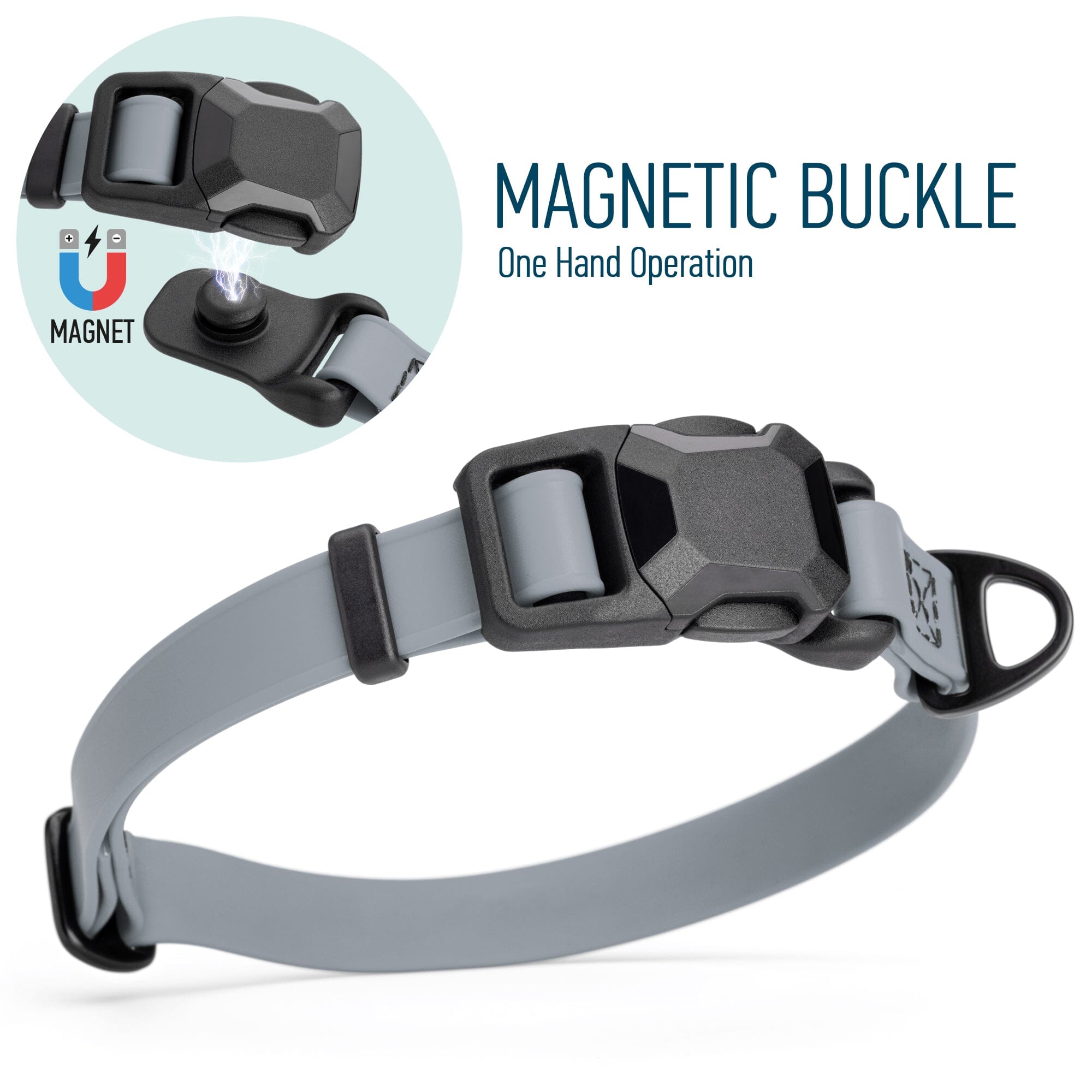 Biothane Waterproof Dog Collar with Magnetic Quick Release Buckle by Dogline