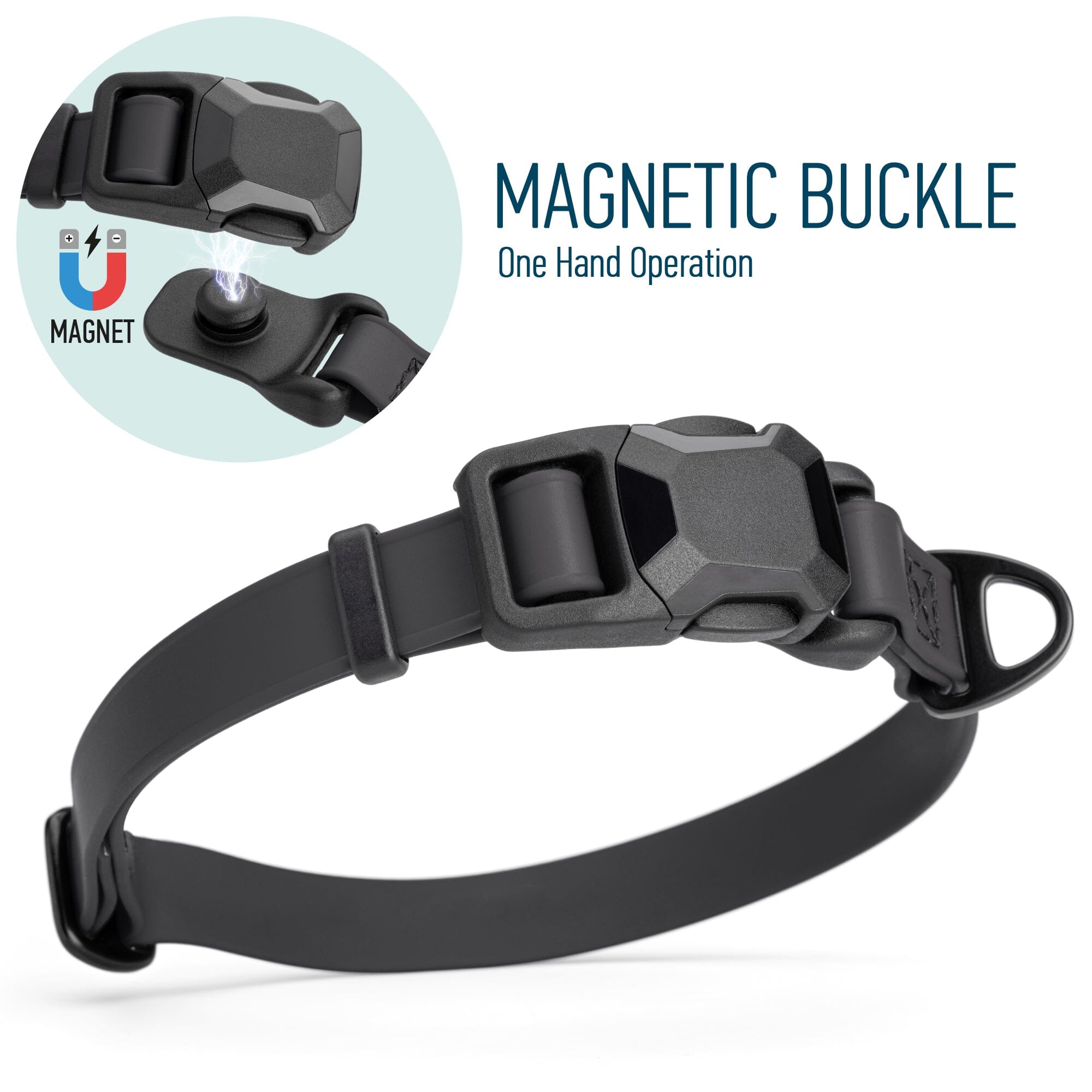 Biothane Waterproof Dog Collar with Magnetic Quick Release Buckle by Dogline