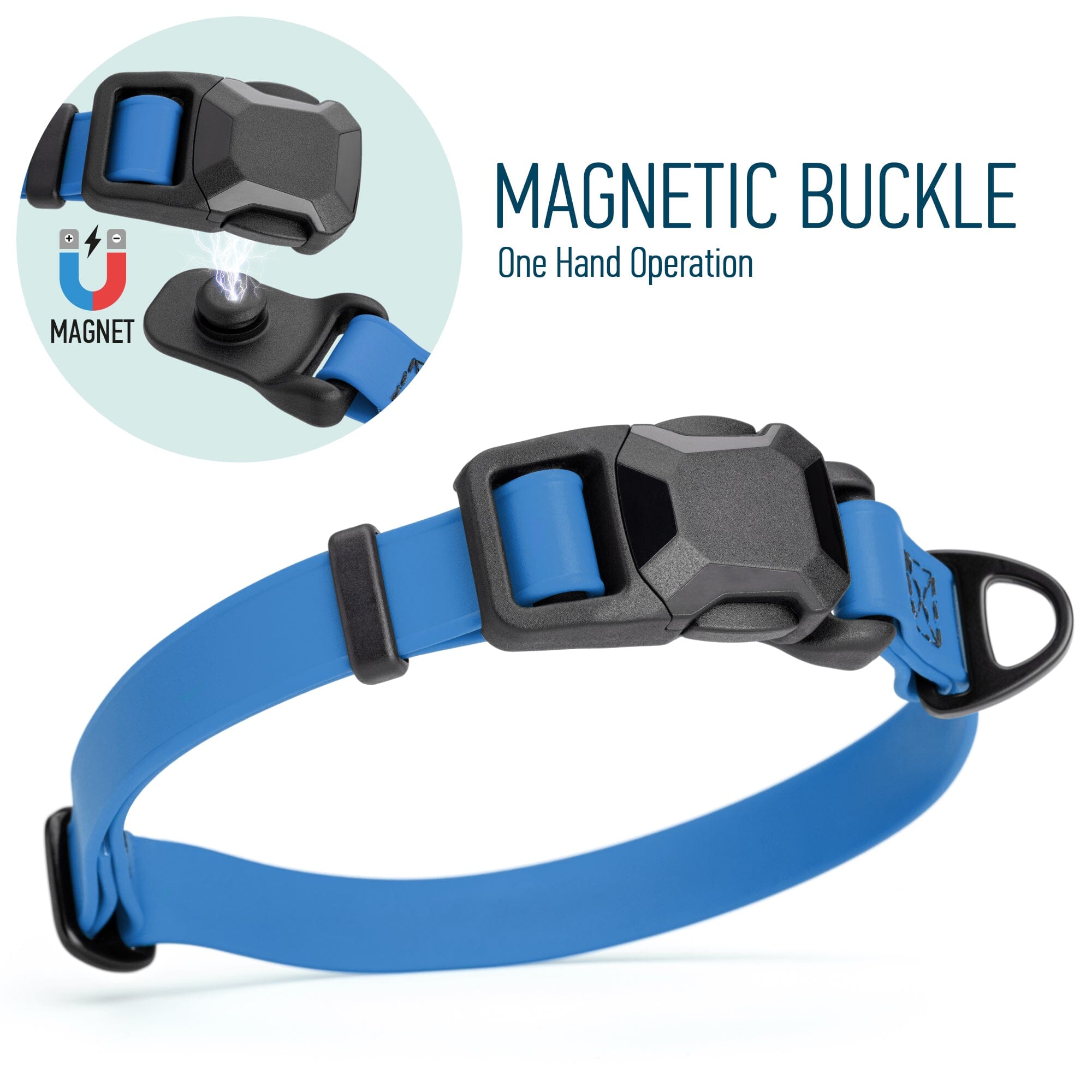 Biothane Waterproof Dog Collar with Magnetic Quick Release Buckle by Dogline