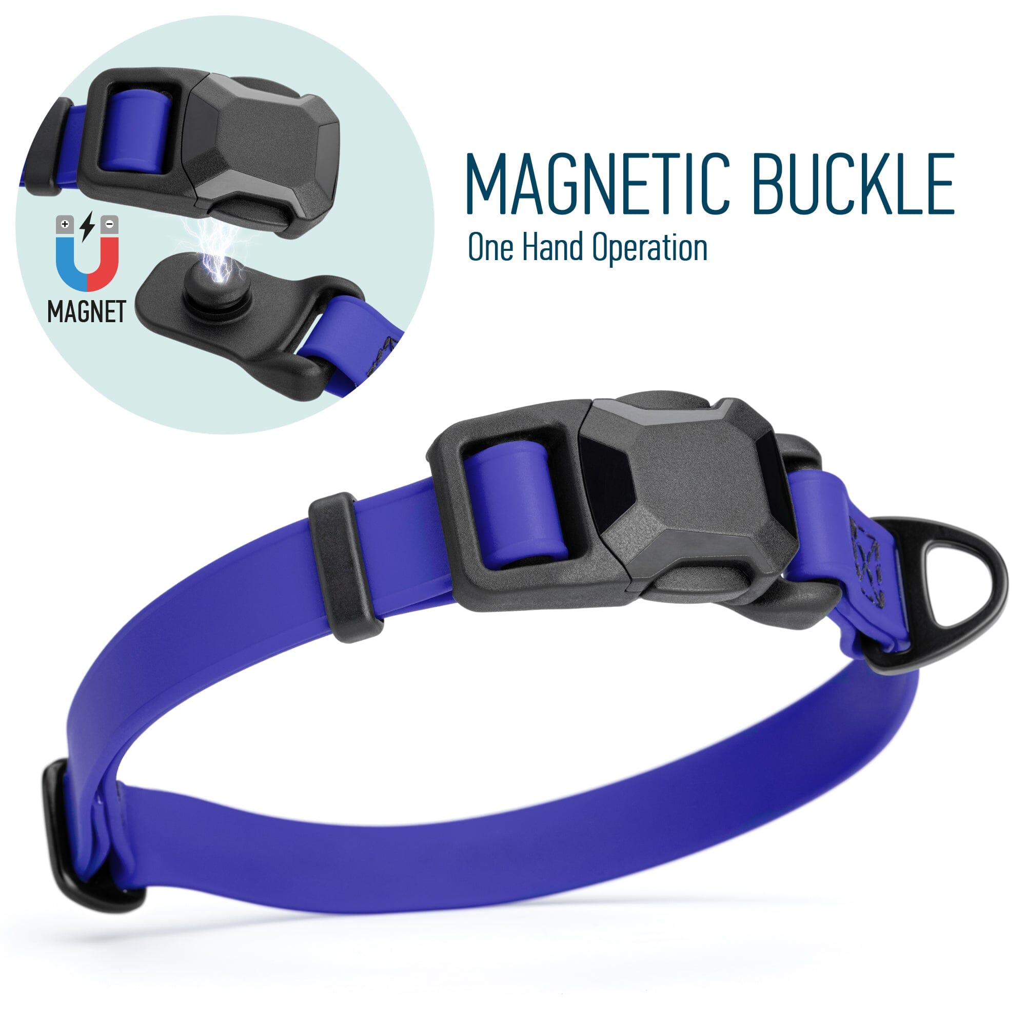 Biothane Waterproof Dog Collar with Magnetic Quick Release Buckle by Dogline