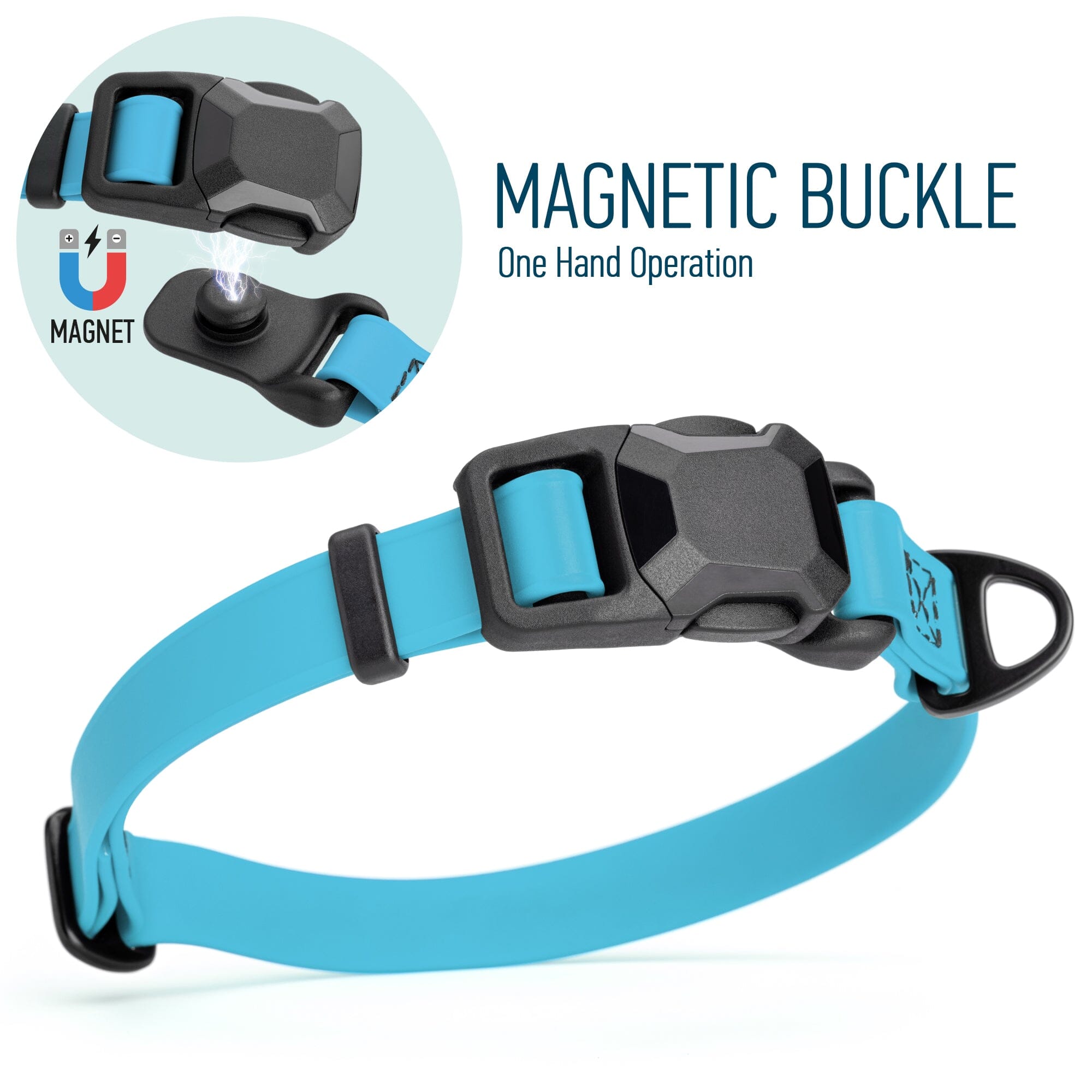 Biothane Waterproof Dog Collar with Magnetic Quick Release Buckle by Dogline