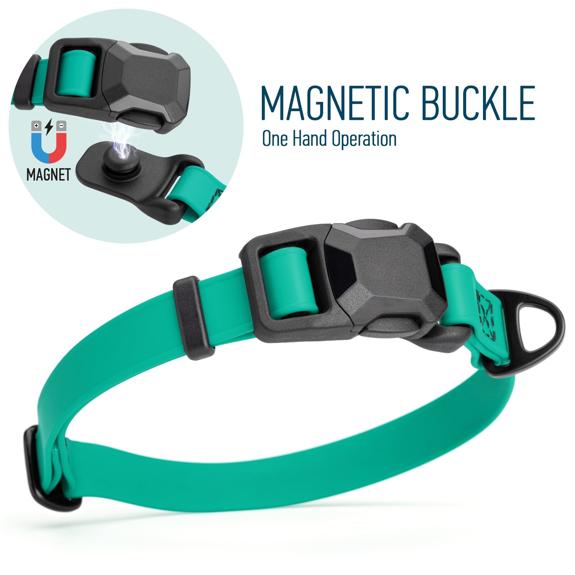 Biothane Waterproof Dog Collar with Magnetic Quick Release Buckle by Dogline