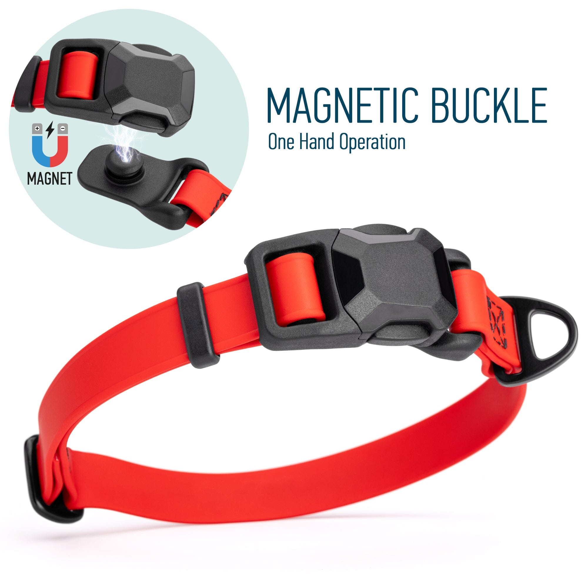 Biothane Waterproof Dog Collar with Magnetic Quick Release Buckle by Dogline