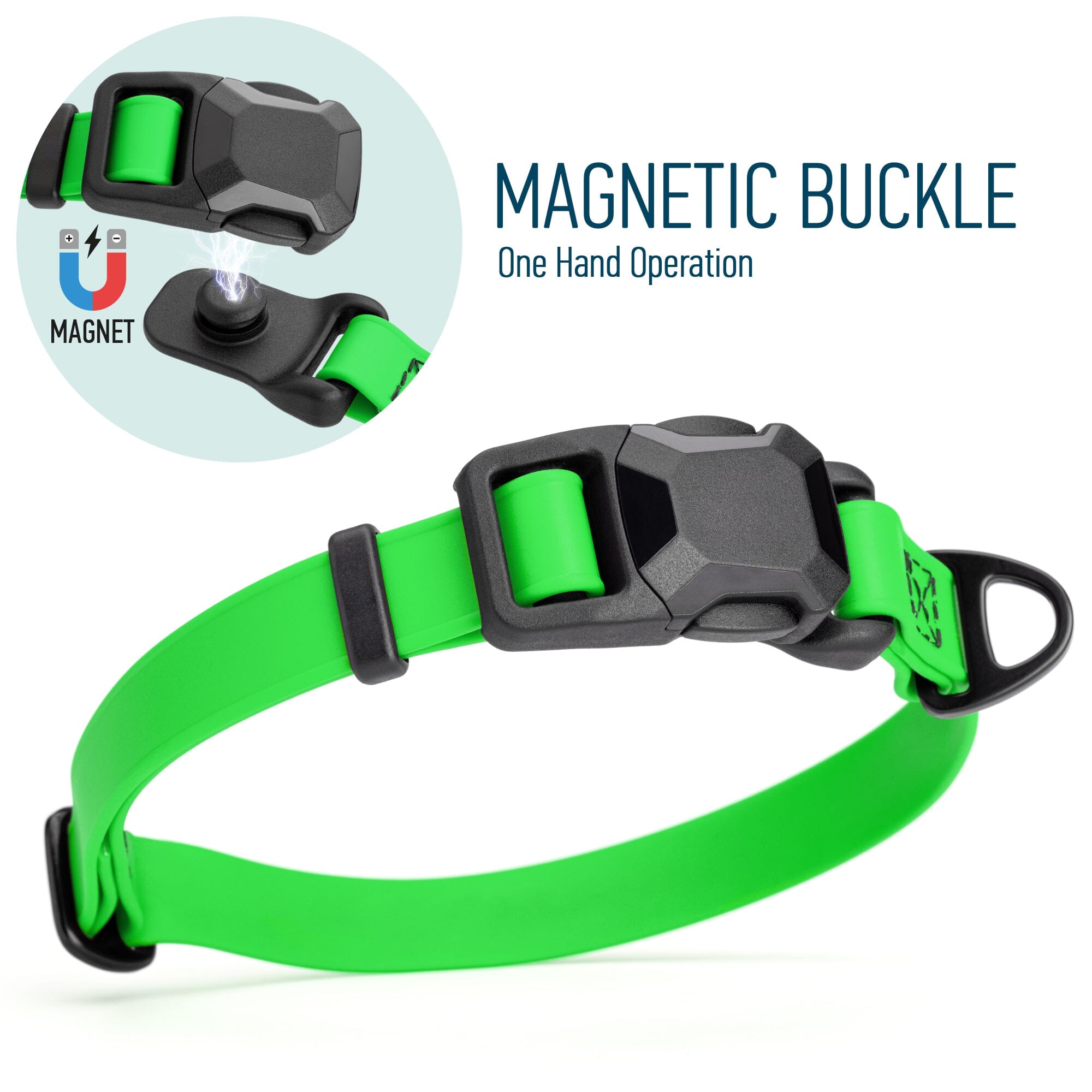 Biothane Waterproof Dog Collar with Magnetic Quick Release Buckle by Dogline