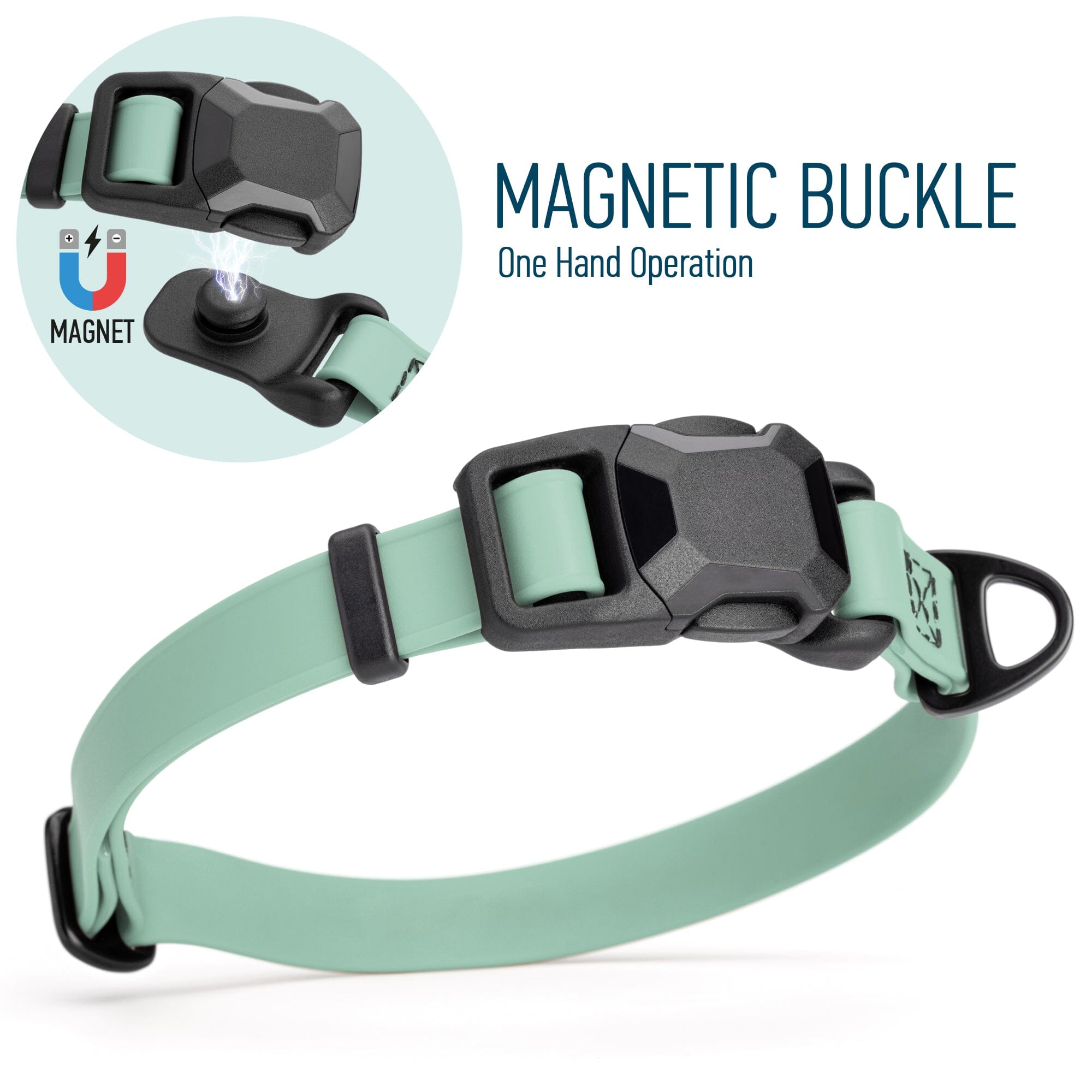 Biothane Waterproof Dog Collar with Magnetic Quick Release Buckle by Dogline