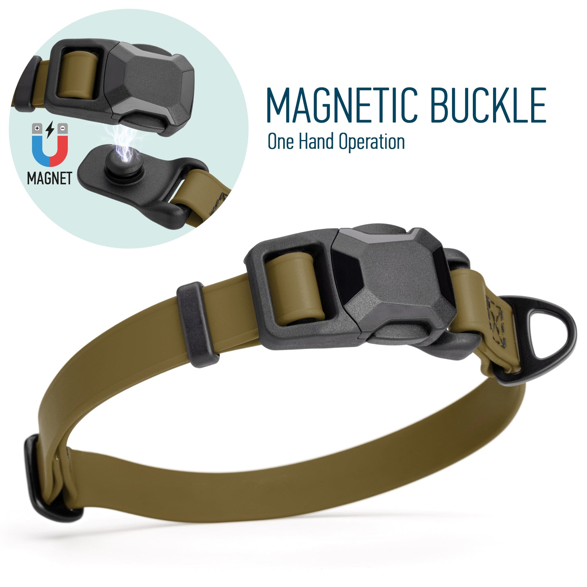 Biothane Waterproof Dog Collar with Magnetic Quick Release Buckle by Dogline