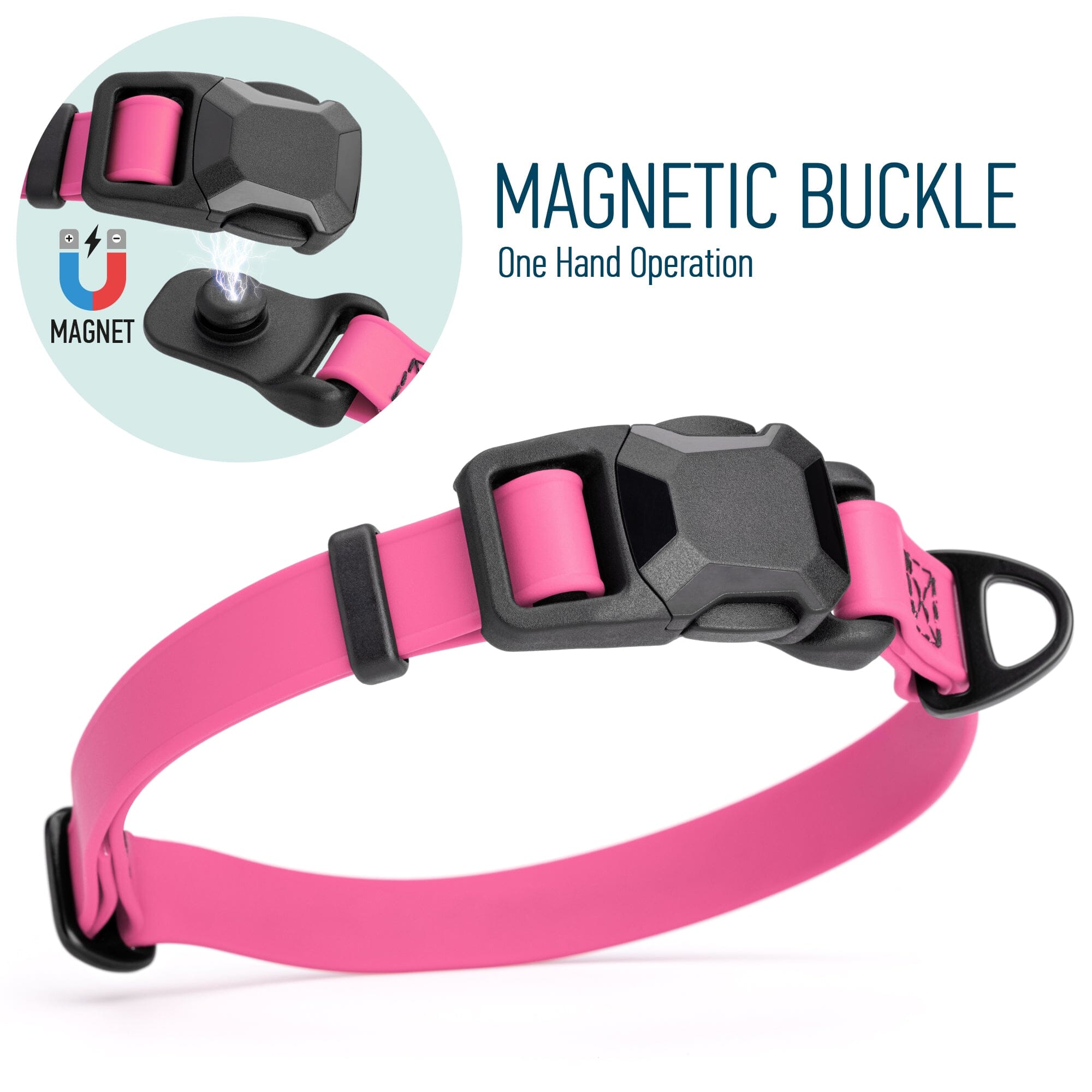 Biothane Waterproof Dog Collar with Magnetic Quick Release Buckle by Dogline