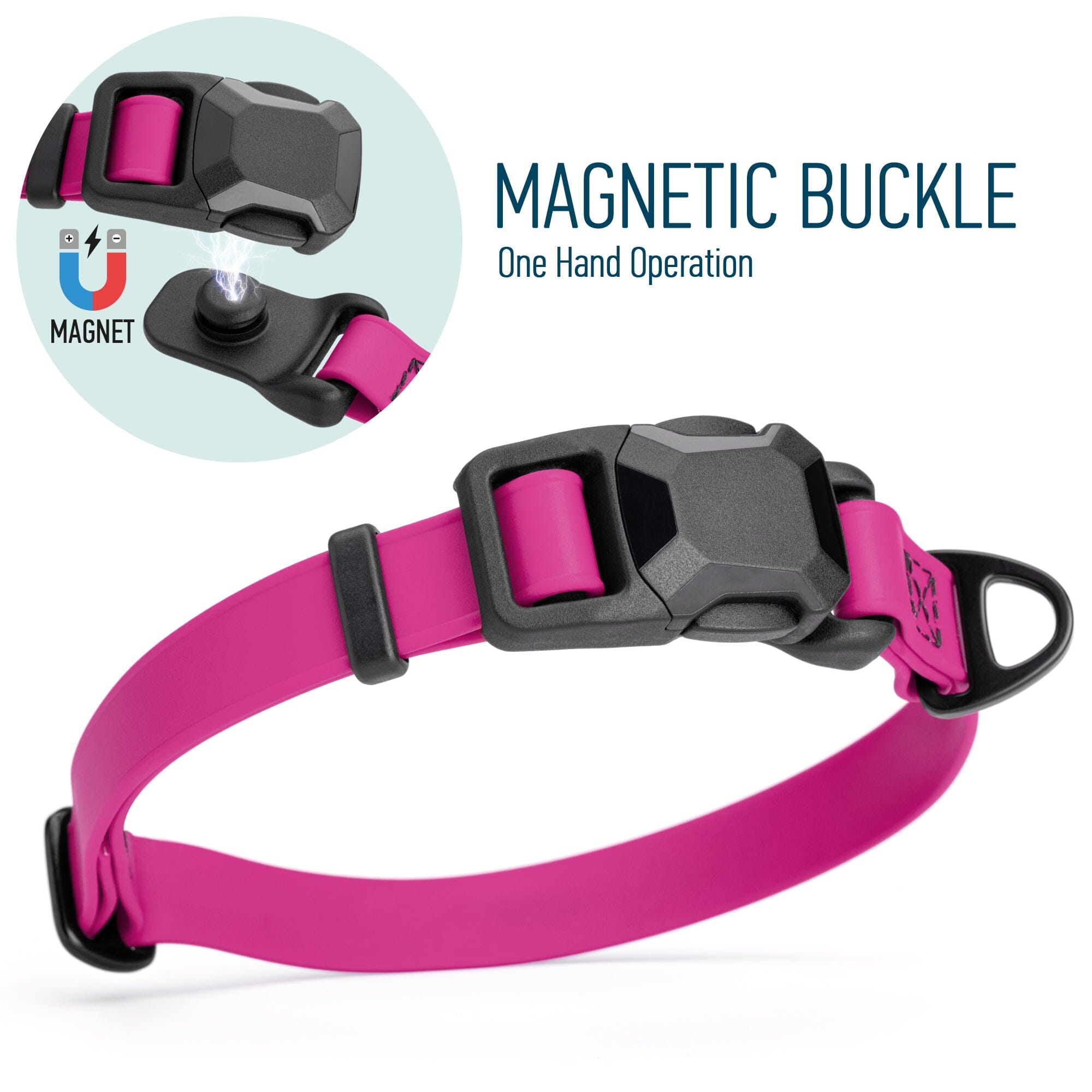 Biothane Waterproof Dog Collar with Magnetic Quick Release Buckle by Dogline