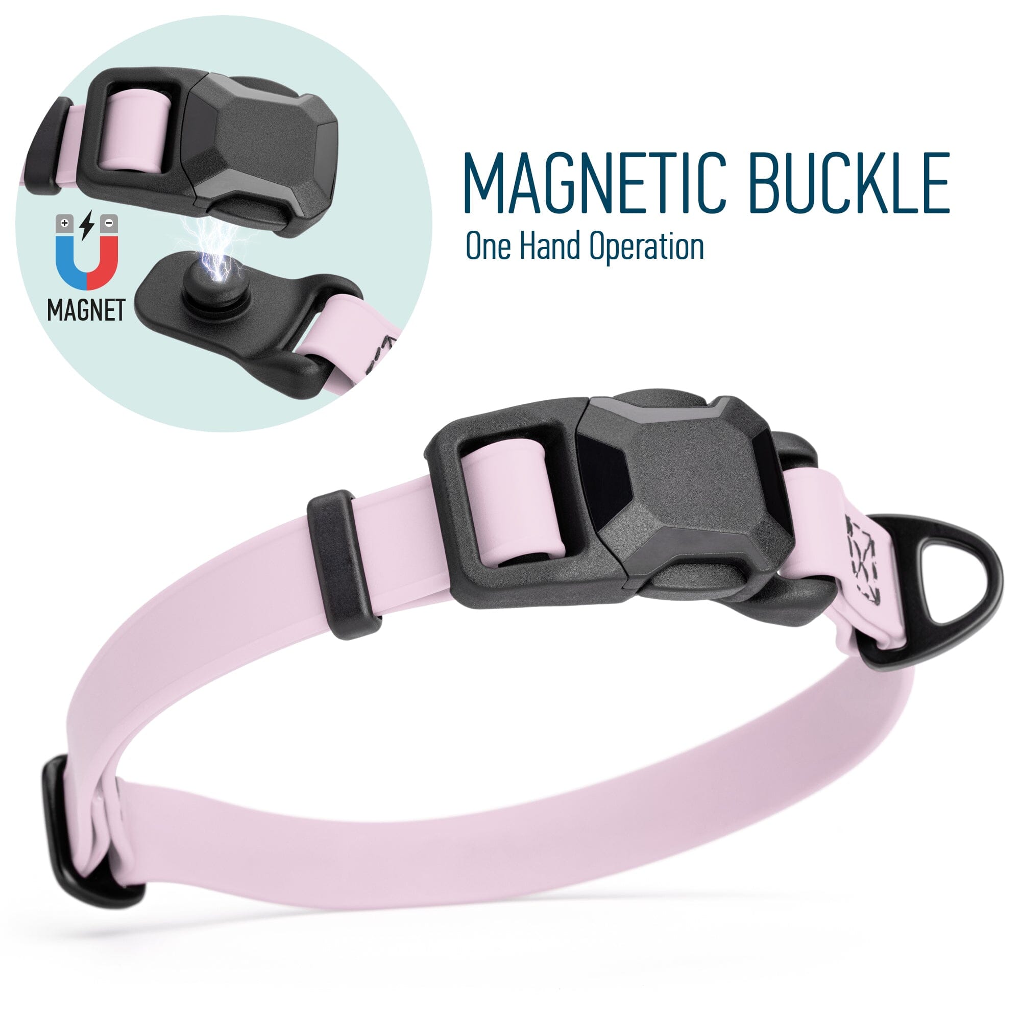 Biothane Waterproof Dog Collar with Magnetic Quick Release Buckle by Dogline