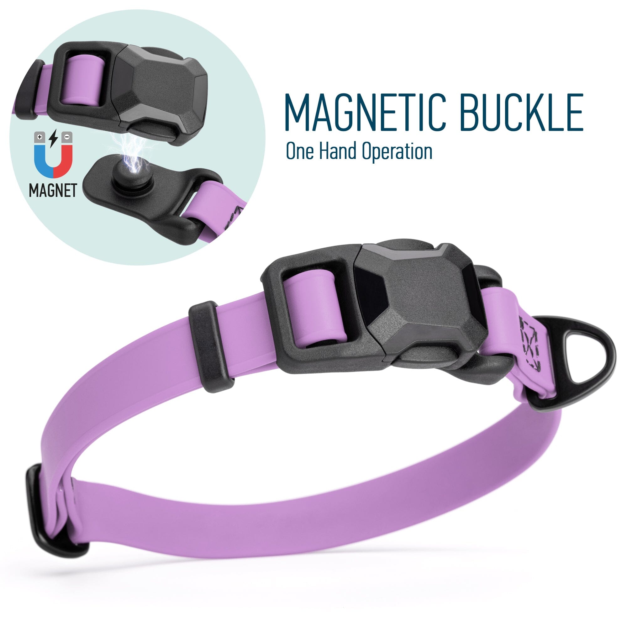 Biothane Waterproof Dog Collar with Magnetic Quick Release Buckle by Dogline