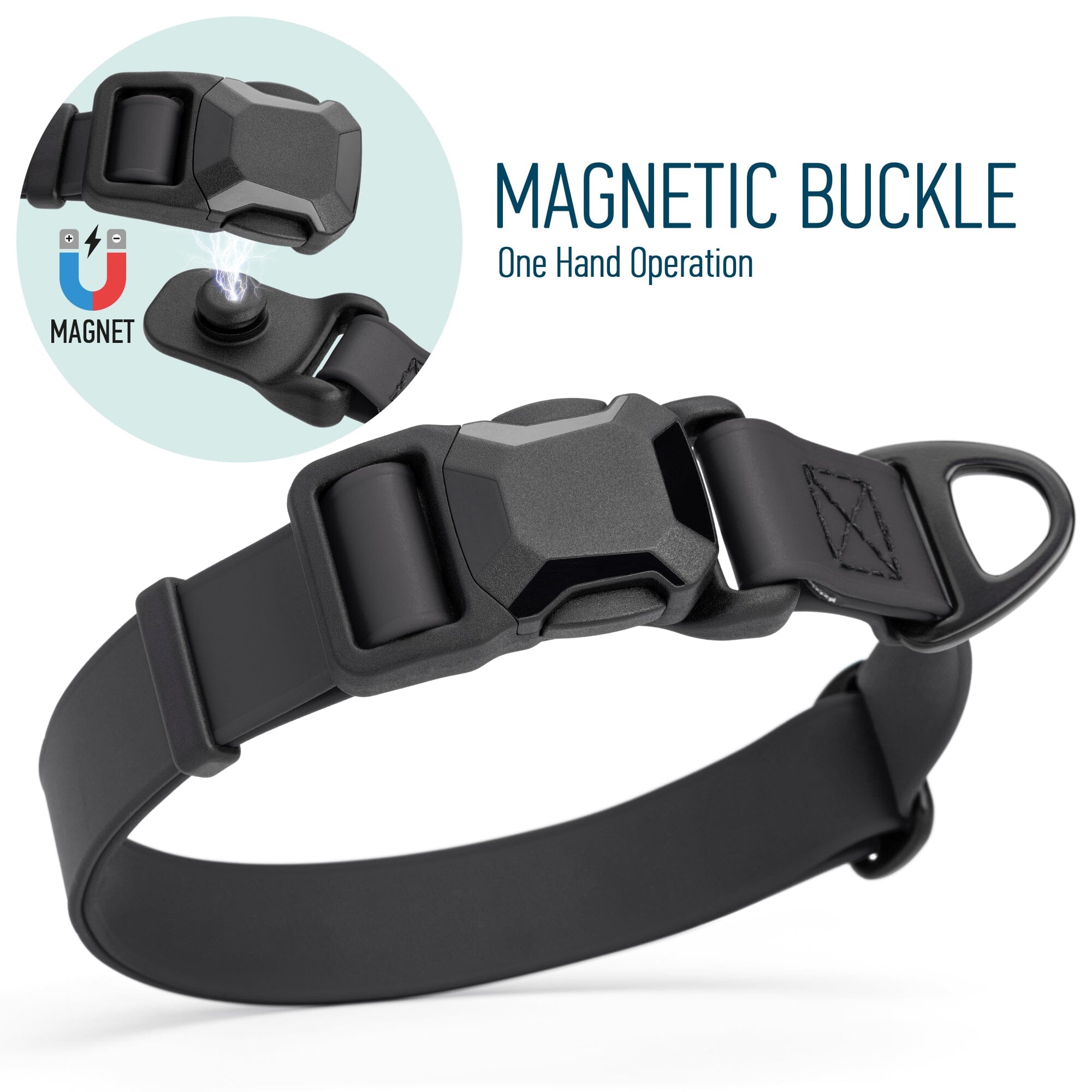 Biothane Waterproof Dog Collar with Magnetic Quick Release Buckle by Dogline