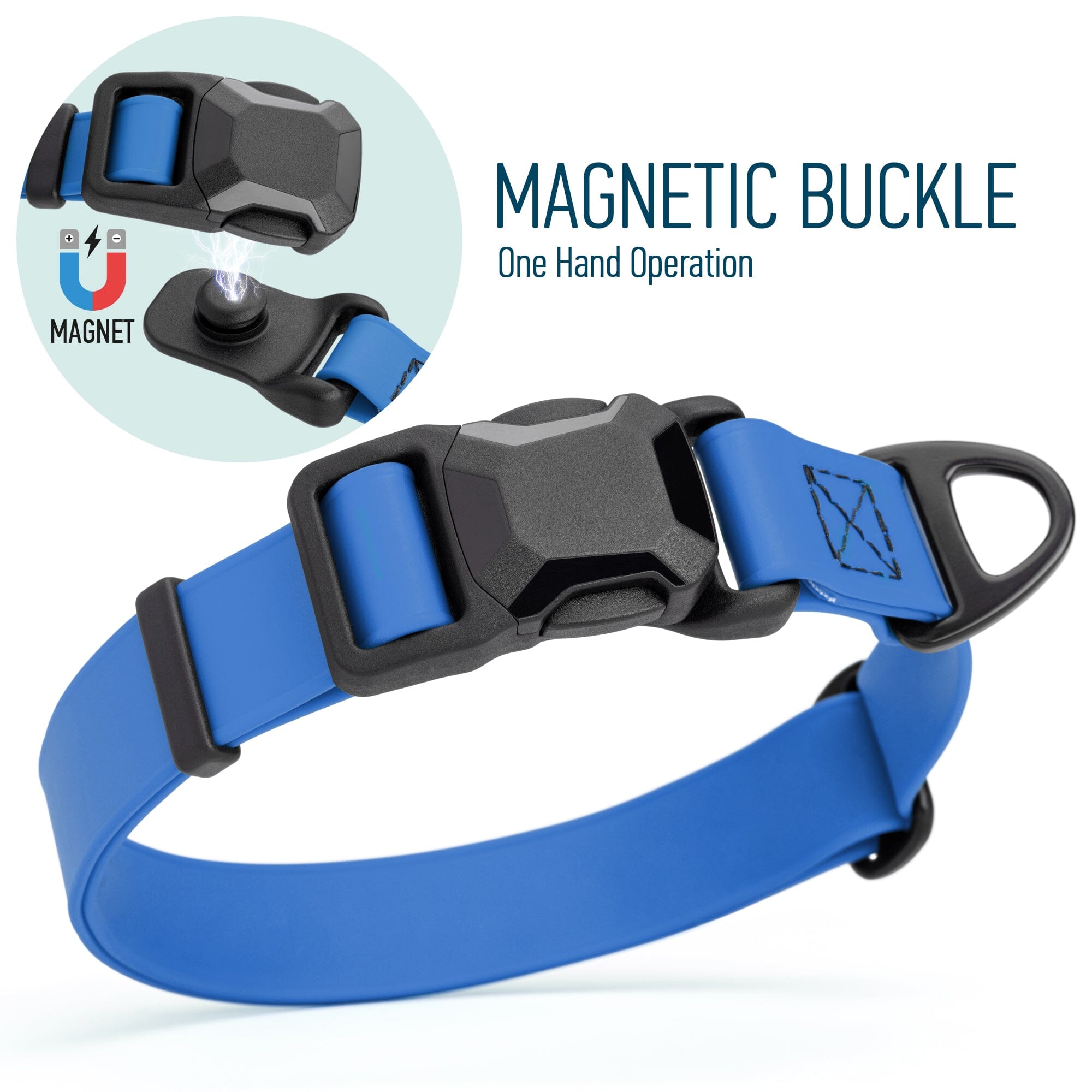 Biothane Waterproof Dog Collar with Magnetic Quick Release Buckle by Dogline