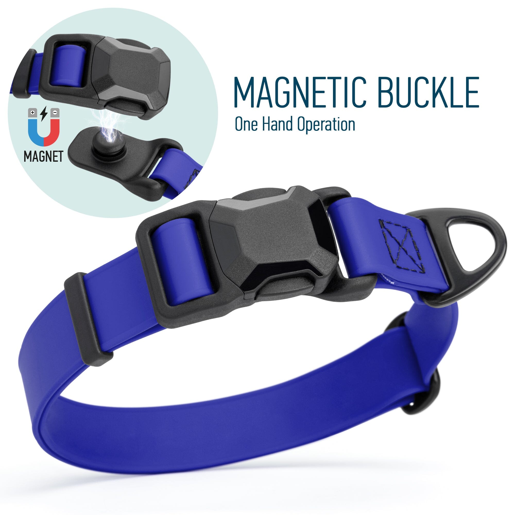 Biothane Waterproof Dog Collar with Magnetic Quick Release Buckle by Dogline