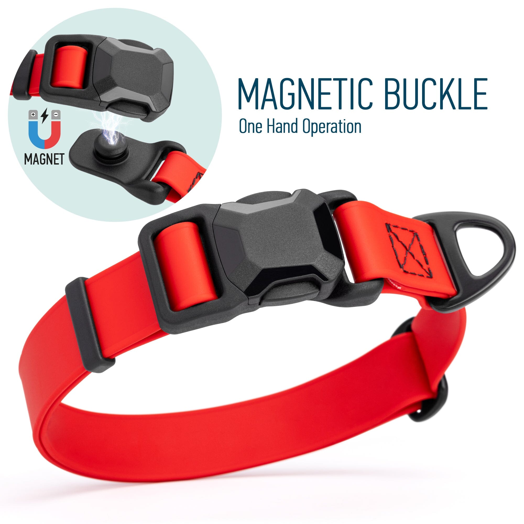 Biothane Waterproof Dog Collar with Magnetic Quick Release Buckle by Dogline