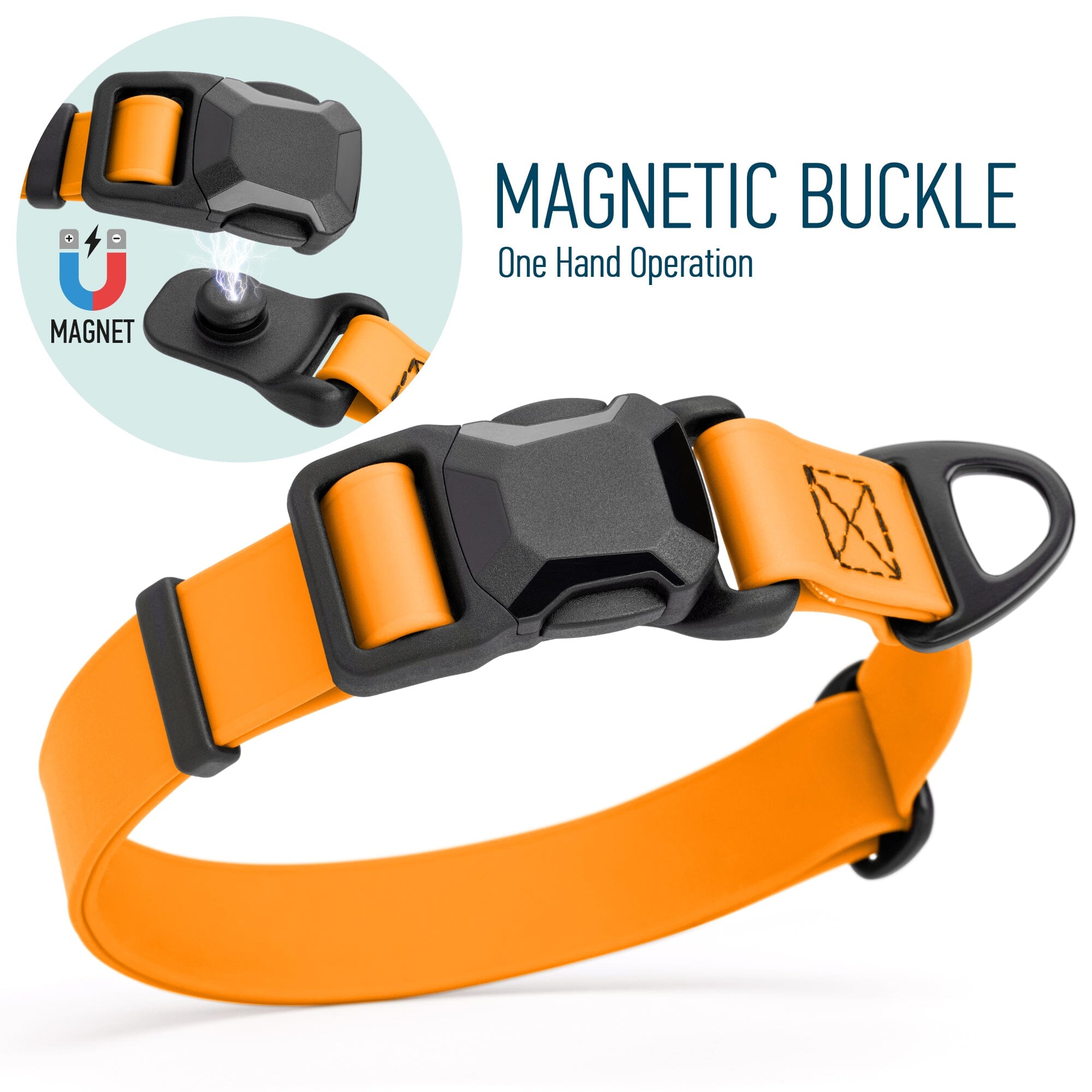 Biothane Waterproof Dog Collar with Magnetic Quick Release Buckle by Dogline