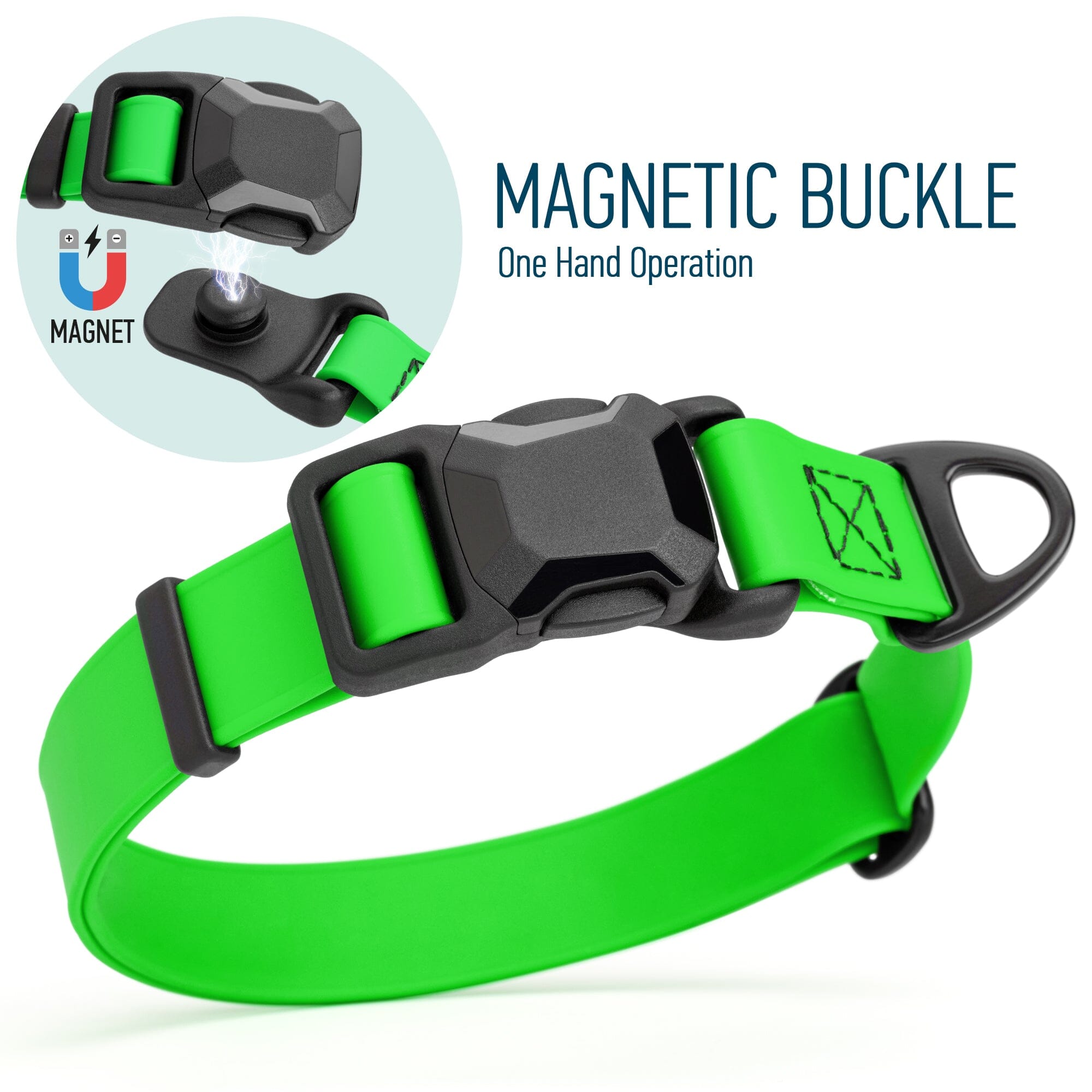 Biothane Waterproof Dog Collar with Magnetic Quick Release Buckle by Dogline