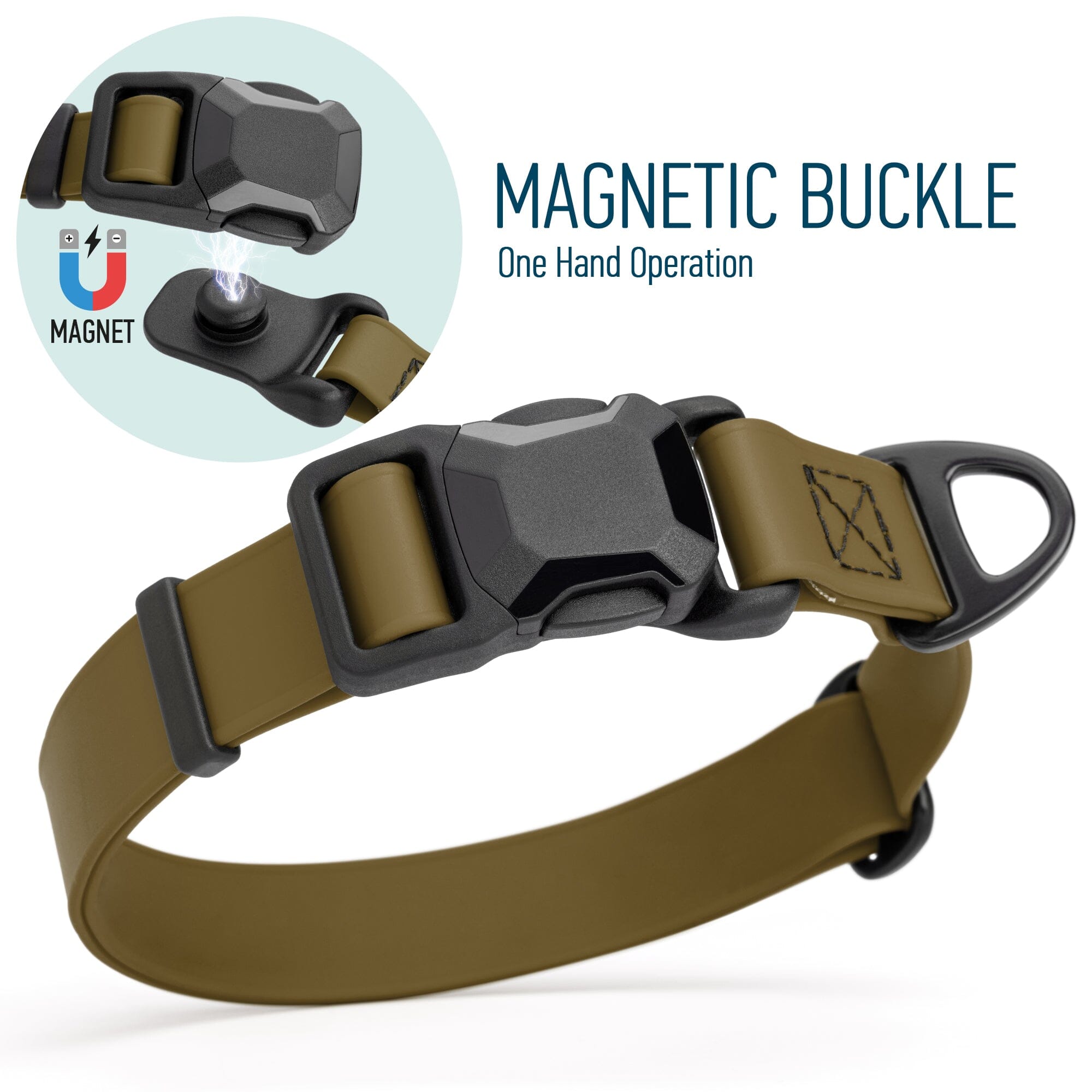 Biothane Waterproof Dog Collar with Magnetic Quick Release Buckle by Dogline
