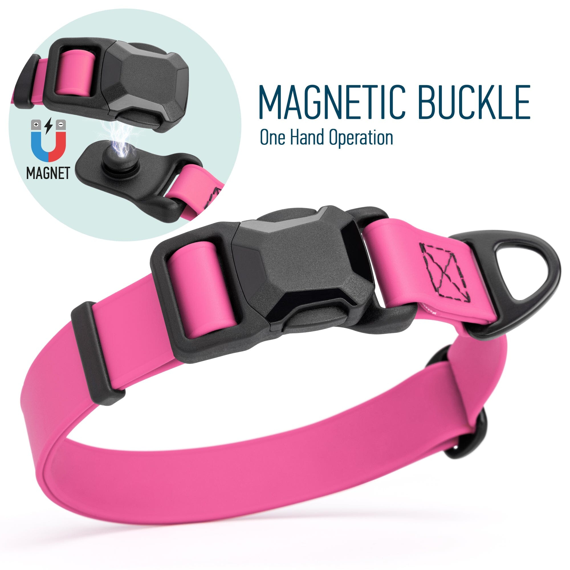 Biothane Waterproof Dog Collar with Magnetic Quick Release Buckle by Dogline