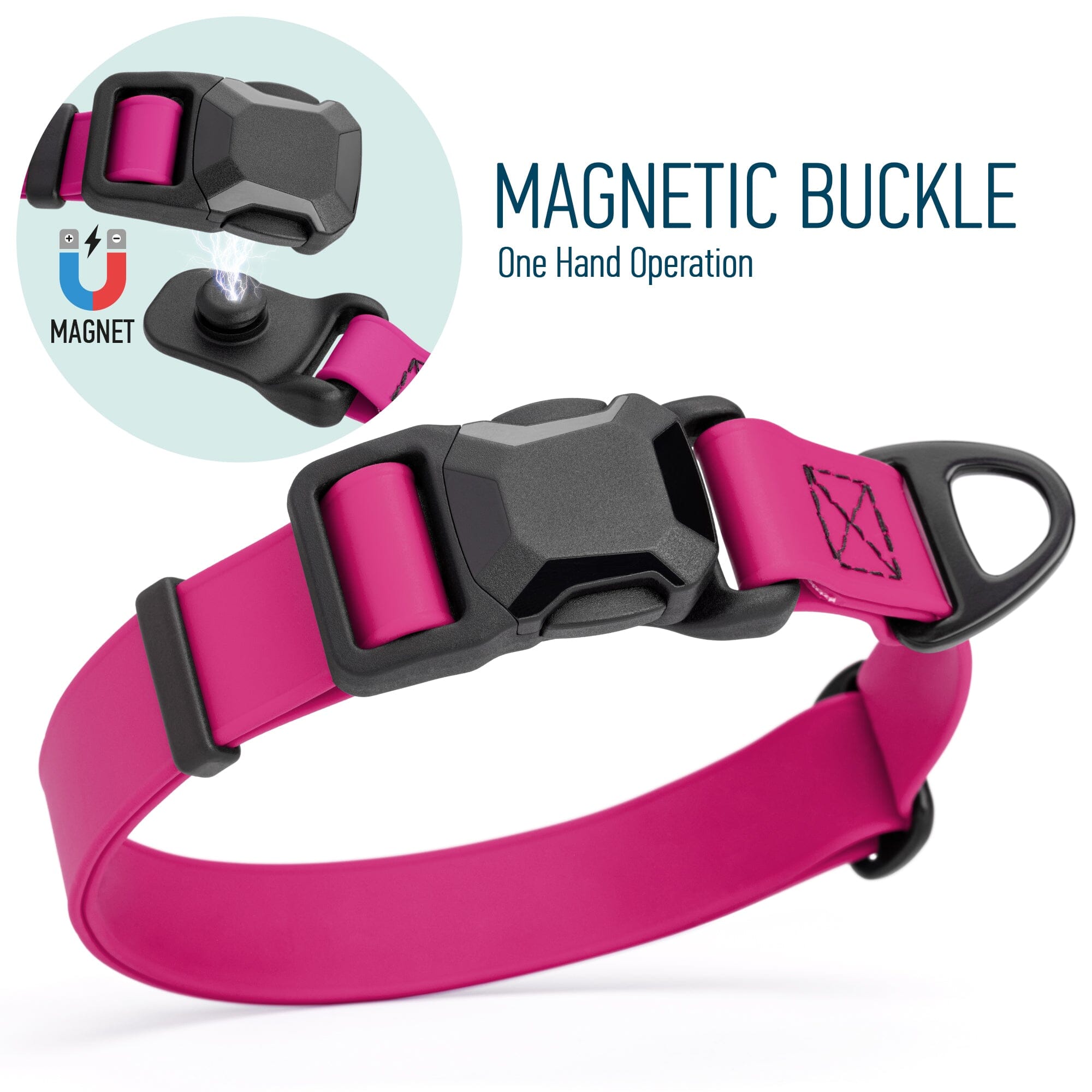 Biothane Waterproof Dog Collar with Magnetic Quick Release Buckle by Dogline