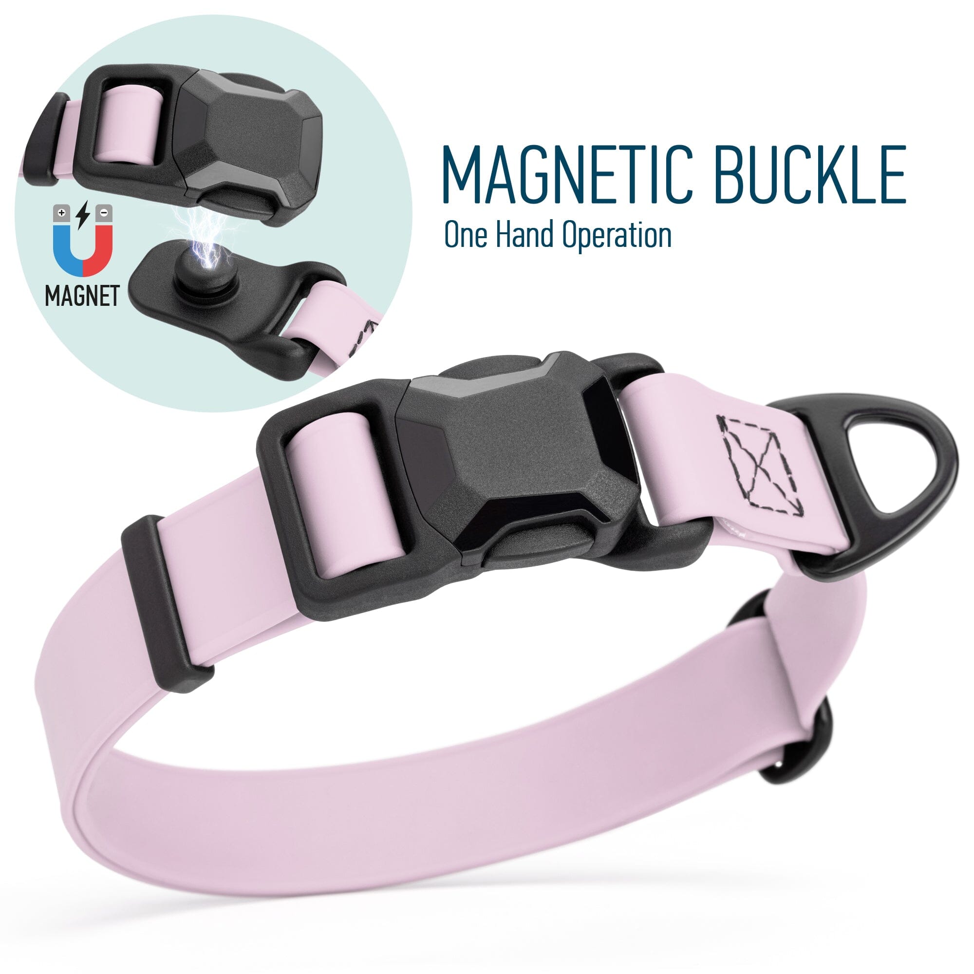 Biothane Waterproof Dog Collar with Magnetic Quick Release Buckle by Dogline