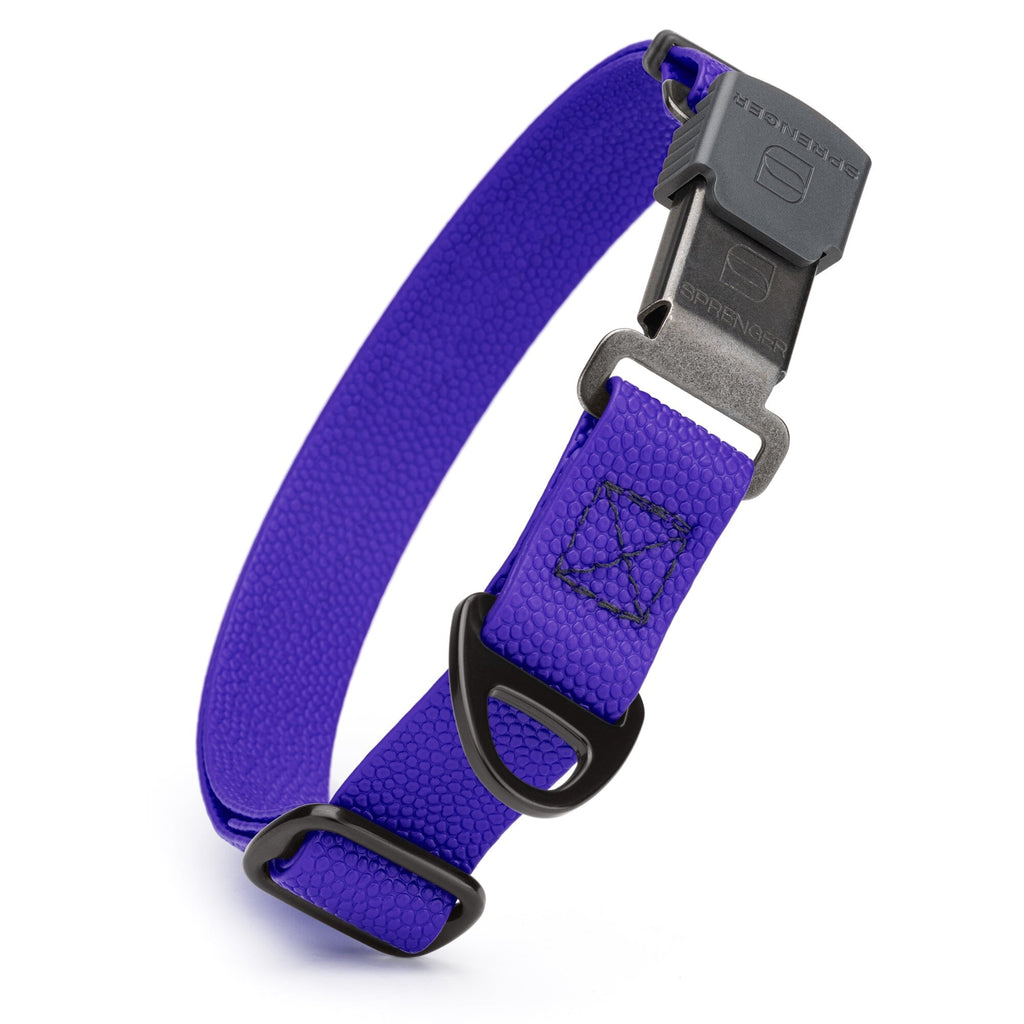 Dogline Pebble Emboss Biothane Dog Collar with Herm Sprenger Stainless Steel ClicLock Buckle by Dogline