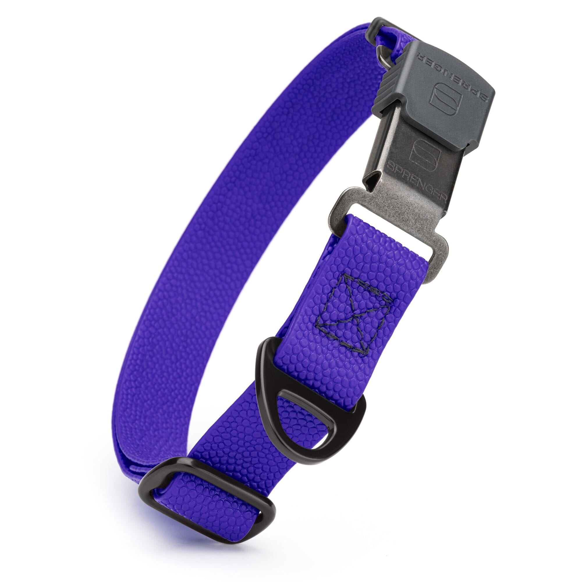 Dogline Pebble Emboss Biothane Dog Collar with Herm Sprenger Stainless Steel ClicLock Buckle by Dogline