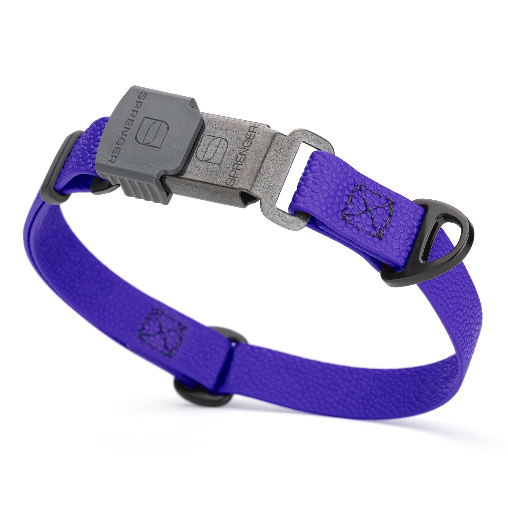 Dogline Pebble Emboss Biothane Dog Collar with Herm Sprenger Stainless Steel ClicLock Buckle by Dogline